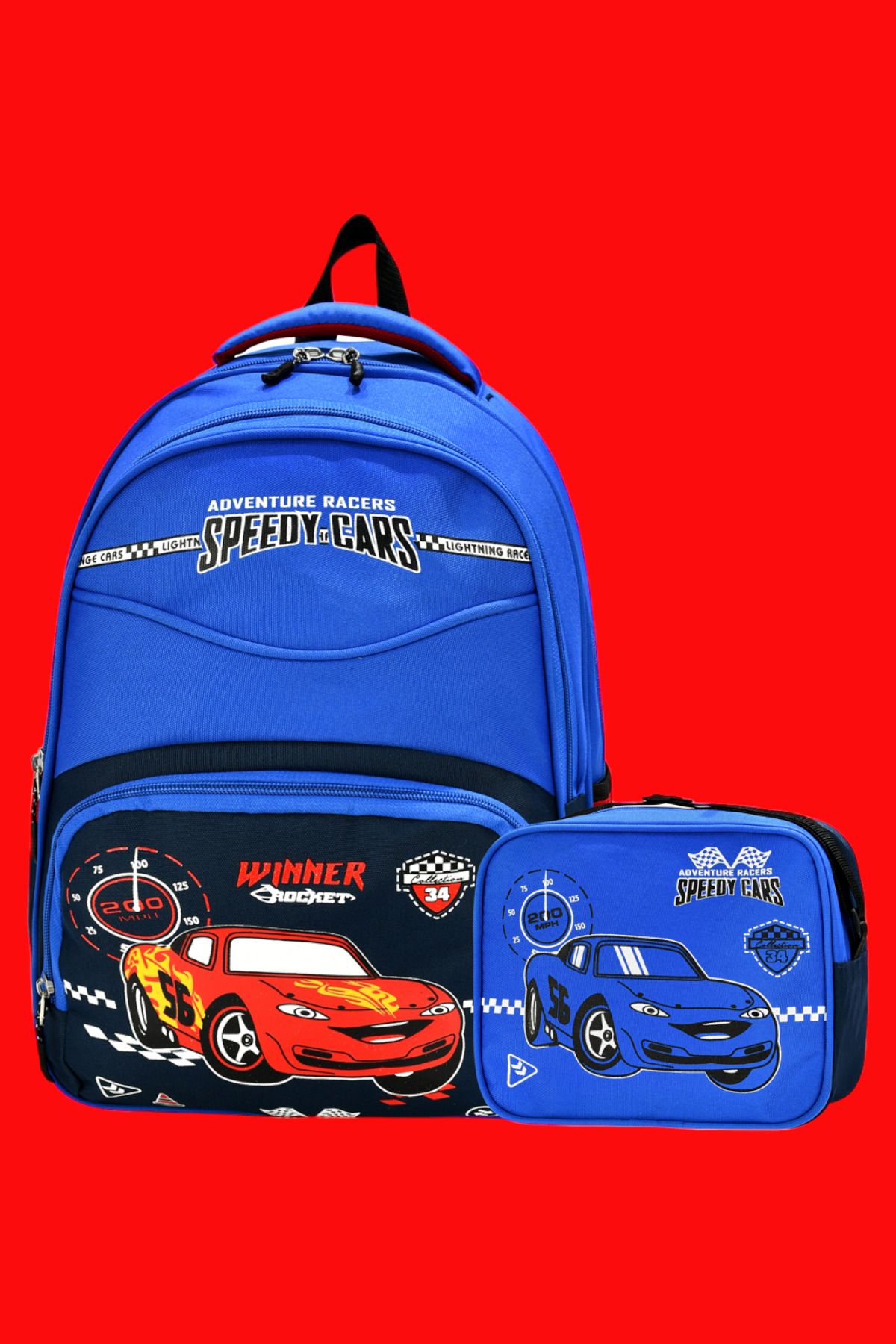 Tezzgelsin Boy s Cars Car Patterned Nutrition Backpack School Bag