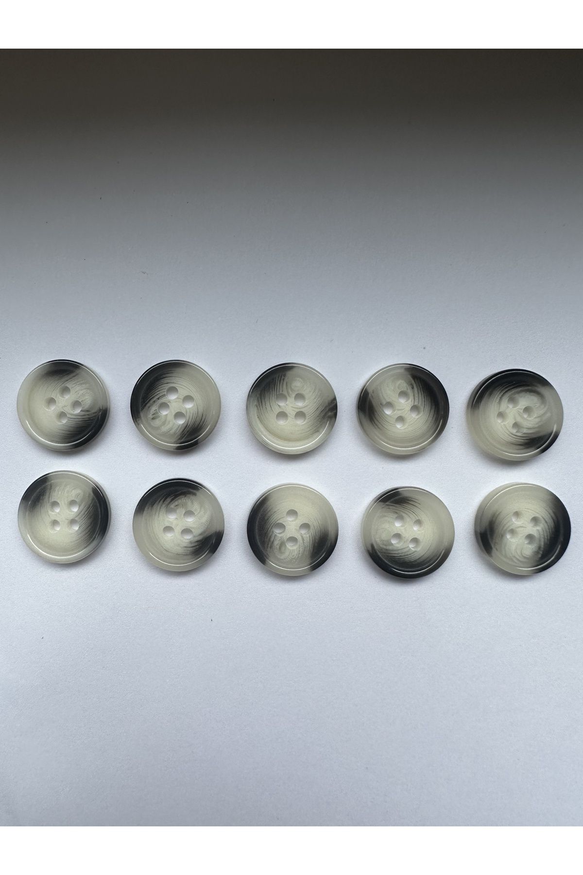 aensia-White Black Marble Marble Pattern Design Button Flat Polyester Button 24 Size Buttons - Pack of 10 1