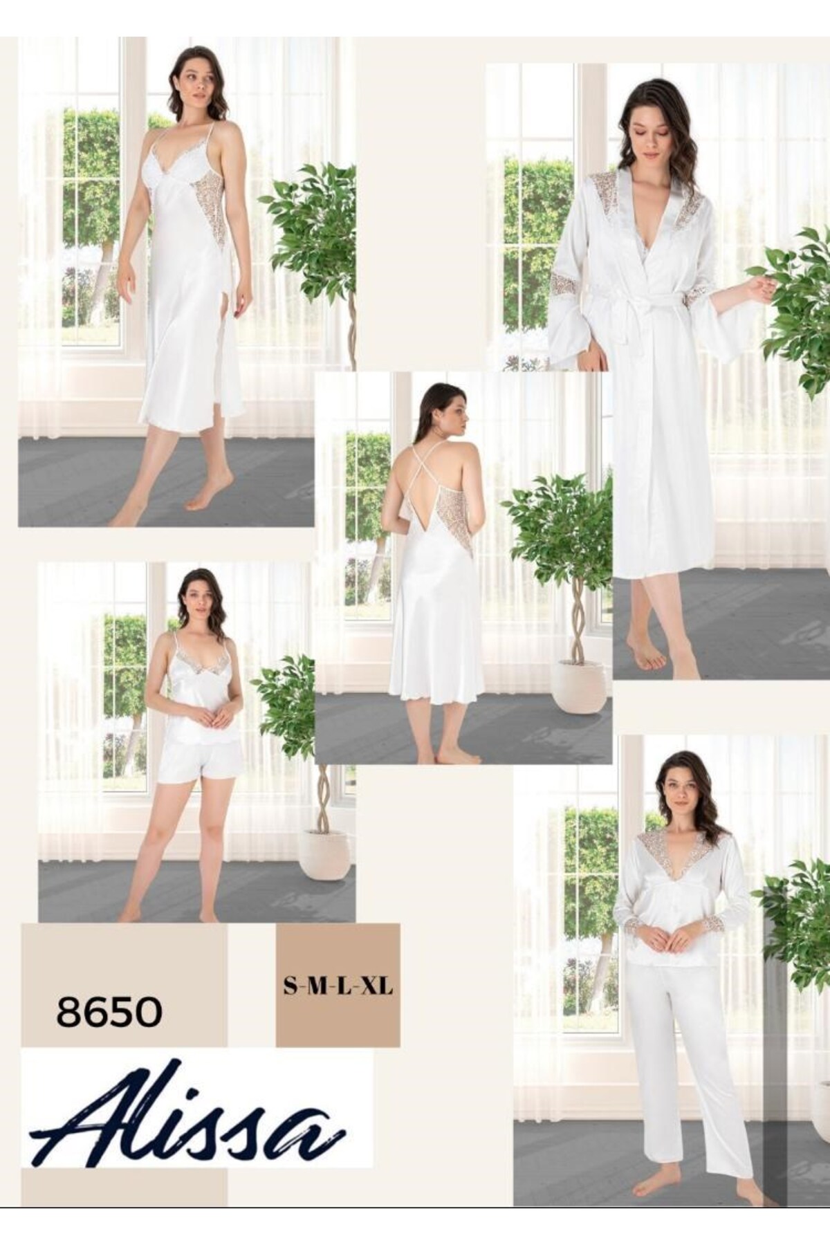 Alissa Kadın Saten Altılı Çeyiz Seti 8650