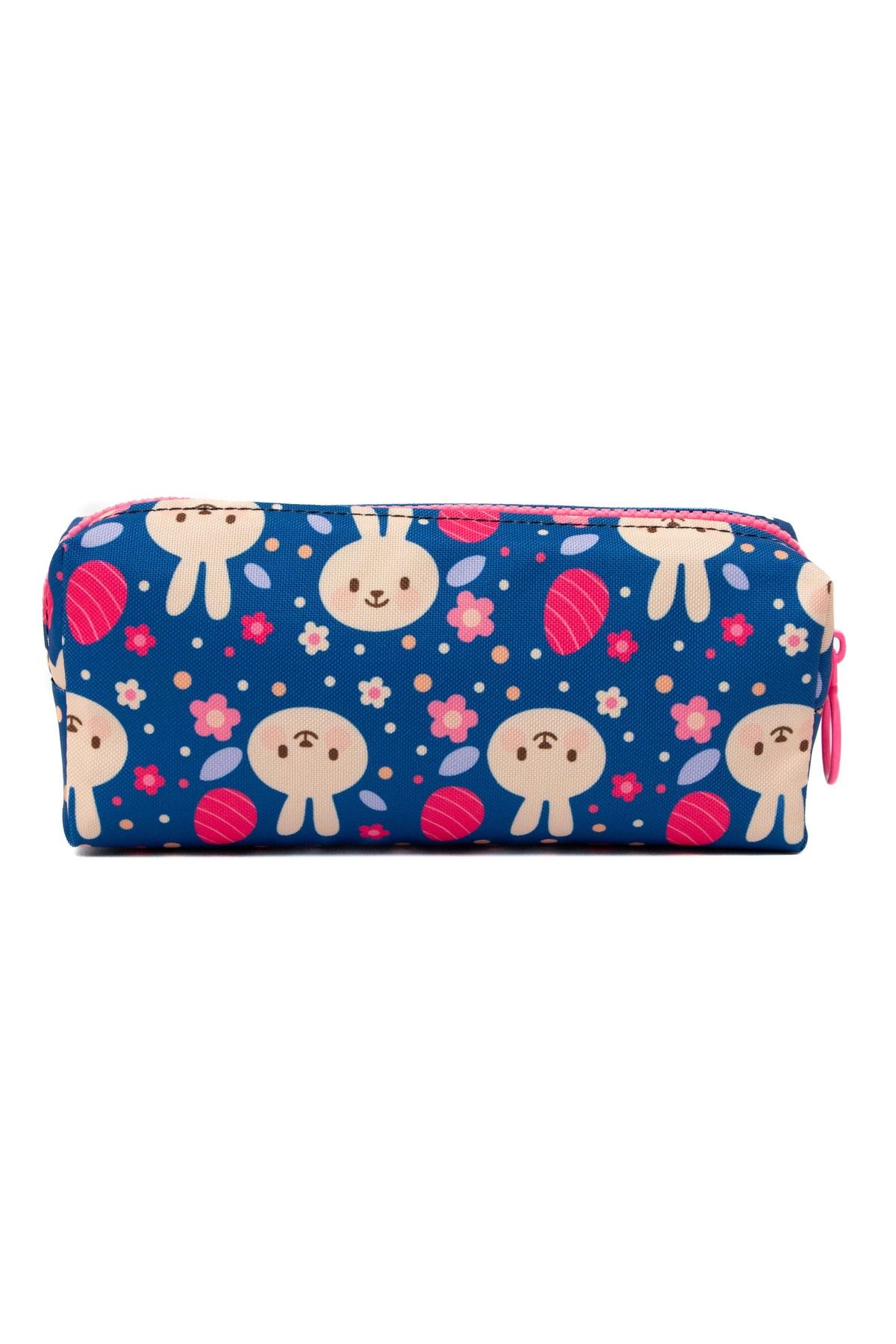 KAFF Rabbit Patterned Navy Blue Pink Single Compartment Girl s