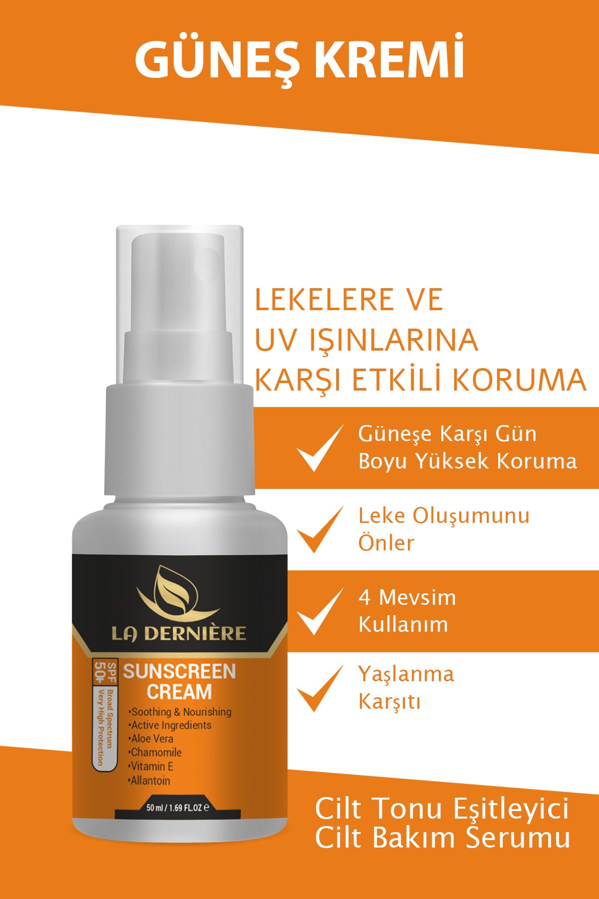 La Derniere Yoğun Leke Karşıtı 50 Spf 50ml Güneş Kremi