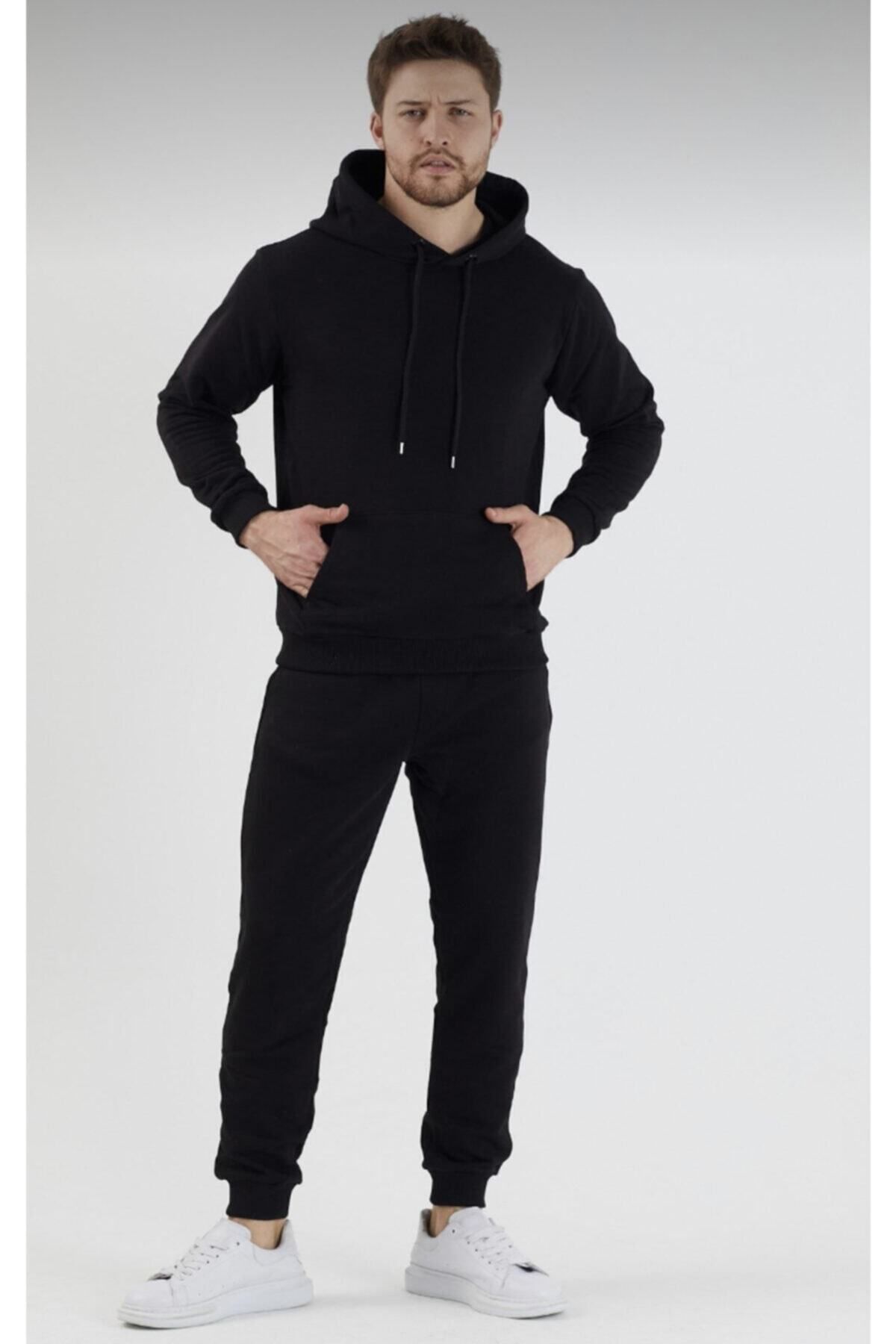 Men's hooded tracksuit set discount