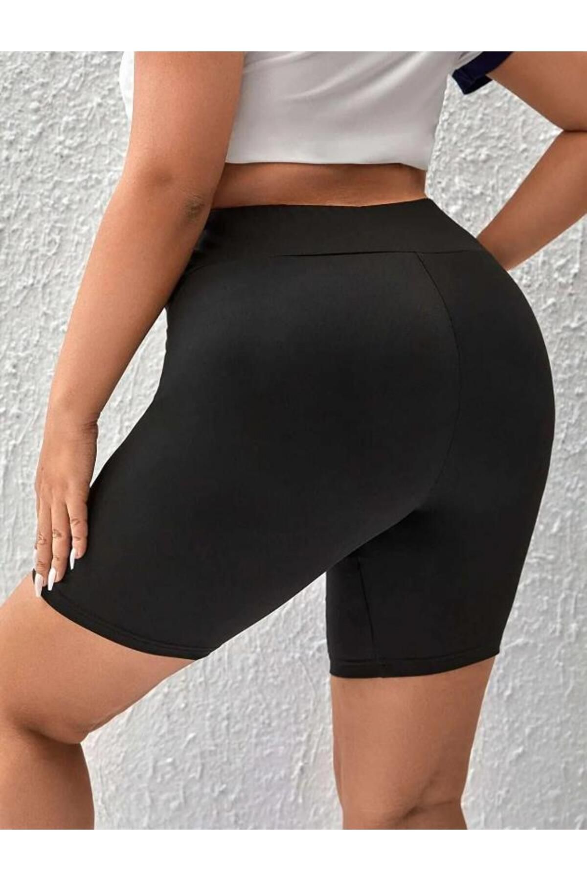 ESP NA High Waist Recovery Short Shorts Leggings Women s Plus Size Length 53 Cm Trendyol
