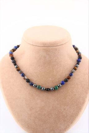 Alp Doğal Taş Öğrenci Başarı Kolyesi Kaplan Gözü Dumanlı Kuvars Havlit Lapis ...