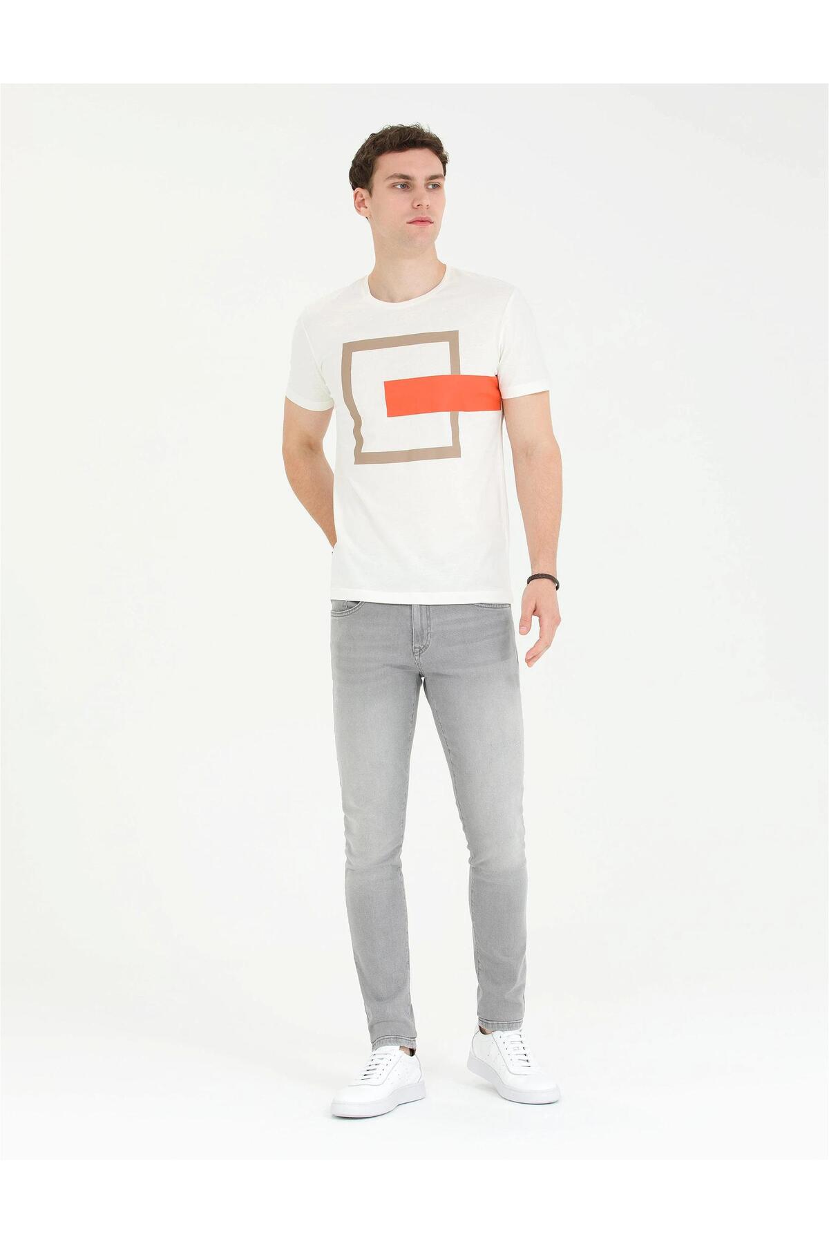 تیشرت مردانه نارنجی پیرکاردین | G021SZ011.000.1581176 اورجینال - تصویر 3