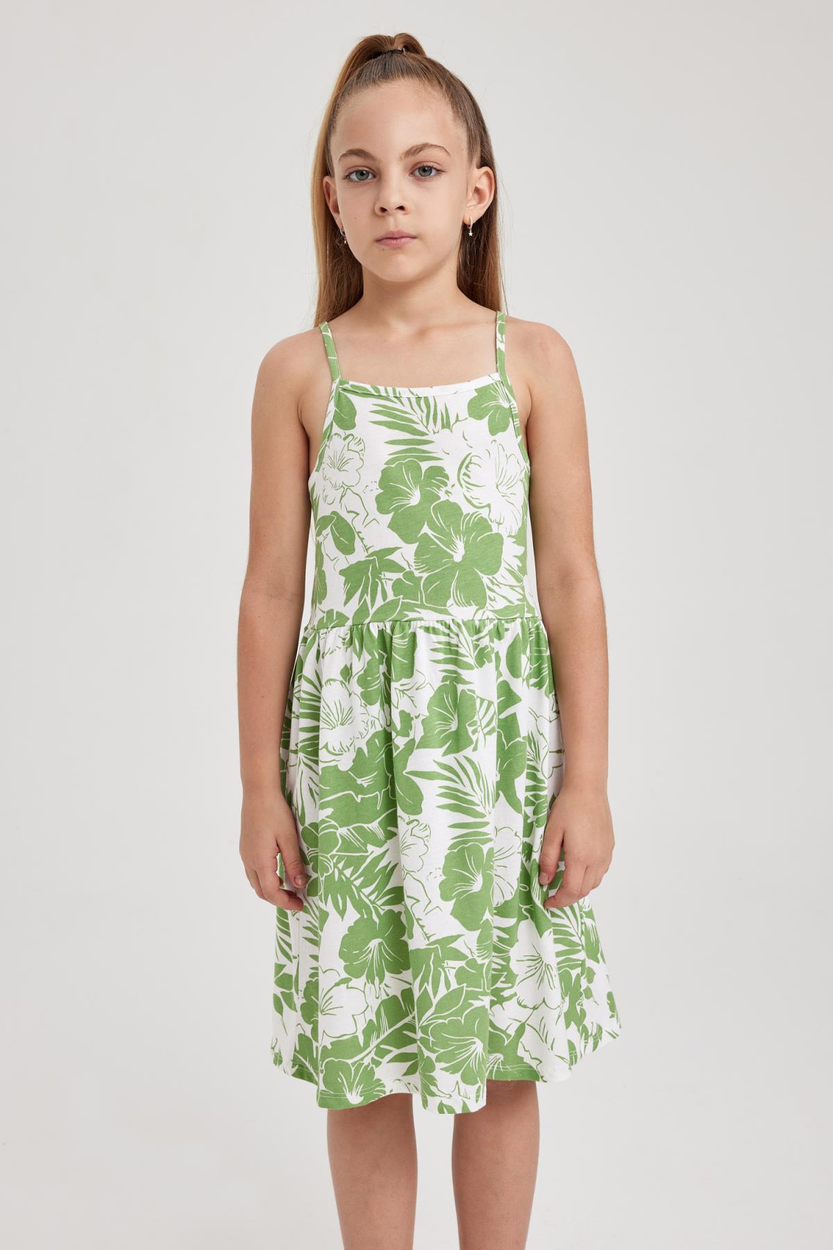 لباس مجلسی دخترانه سبز دفکتوDefacto | B0674A823SM اورجینال - تصویر 3