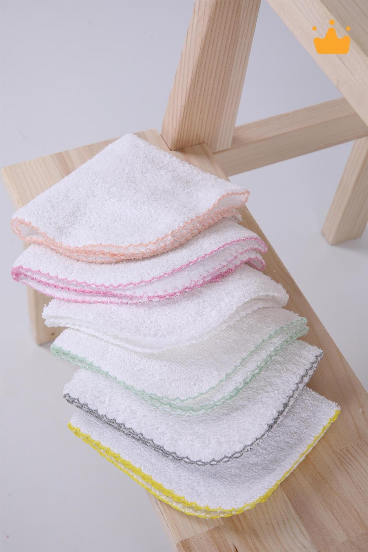 Babyhola Bebek Ağız Mendili ve Ter Havlusu 6'lı Paket Düz Pembe 1071