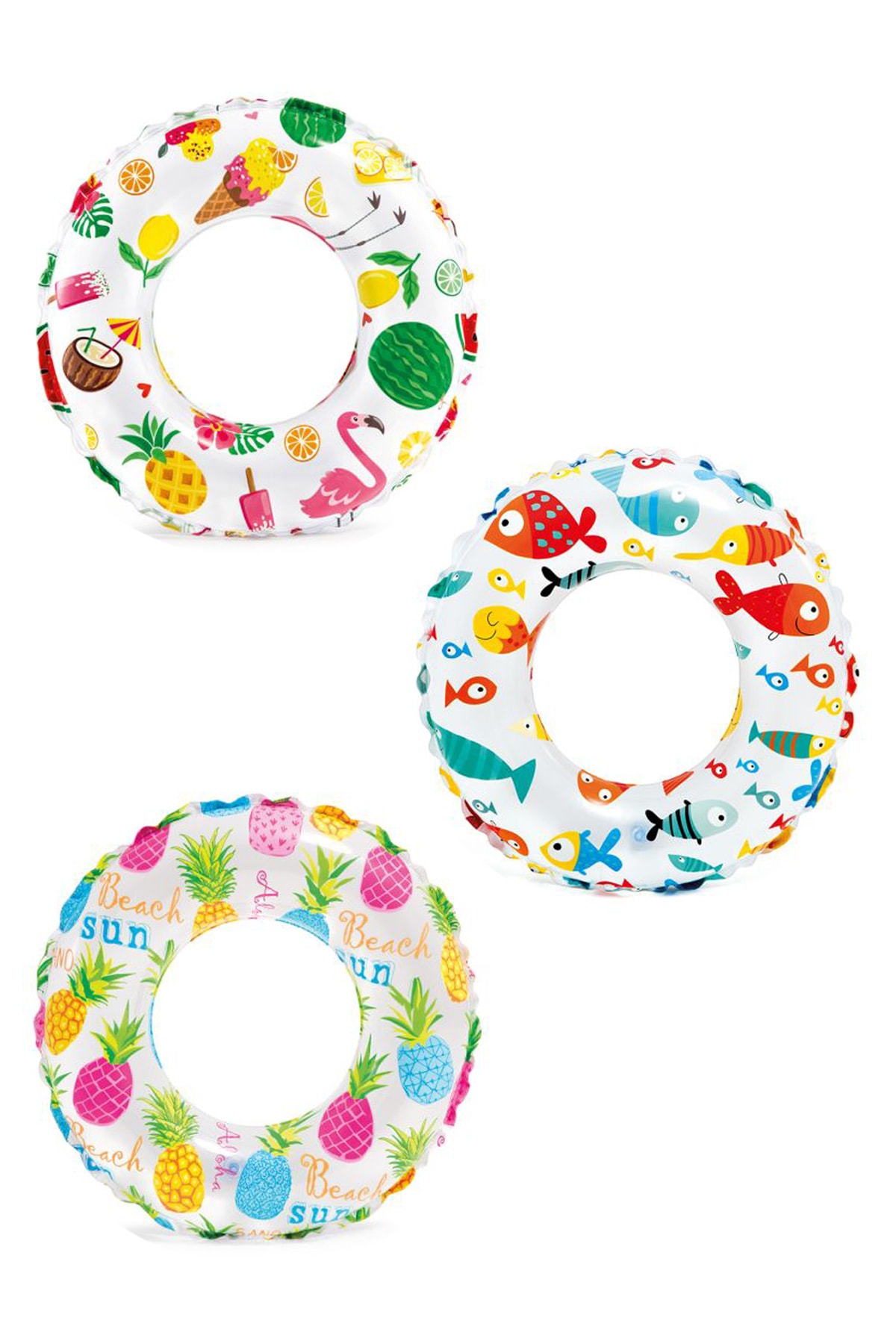 Baskılı Simit 61 cm - Tropikal Desenli Deniz Havuz Simidi