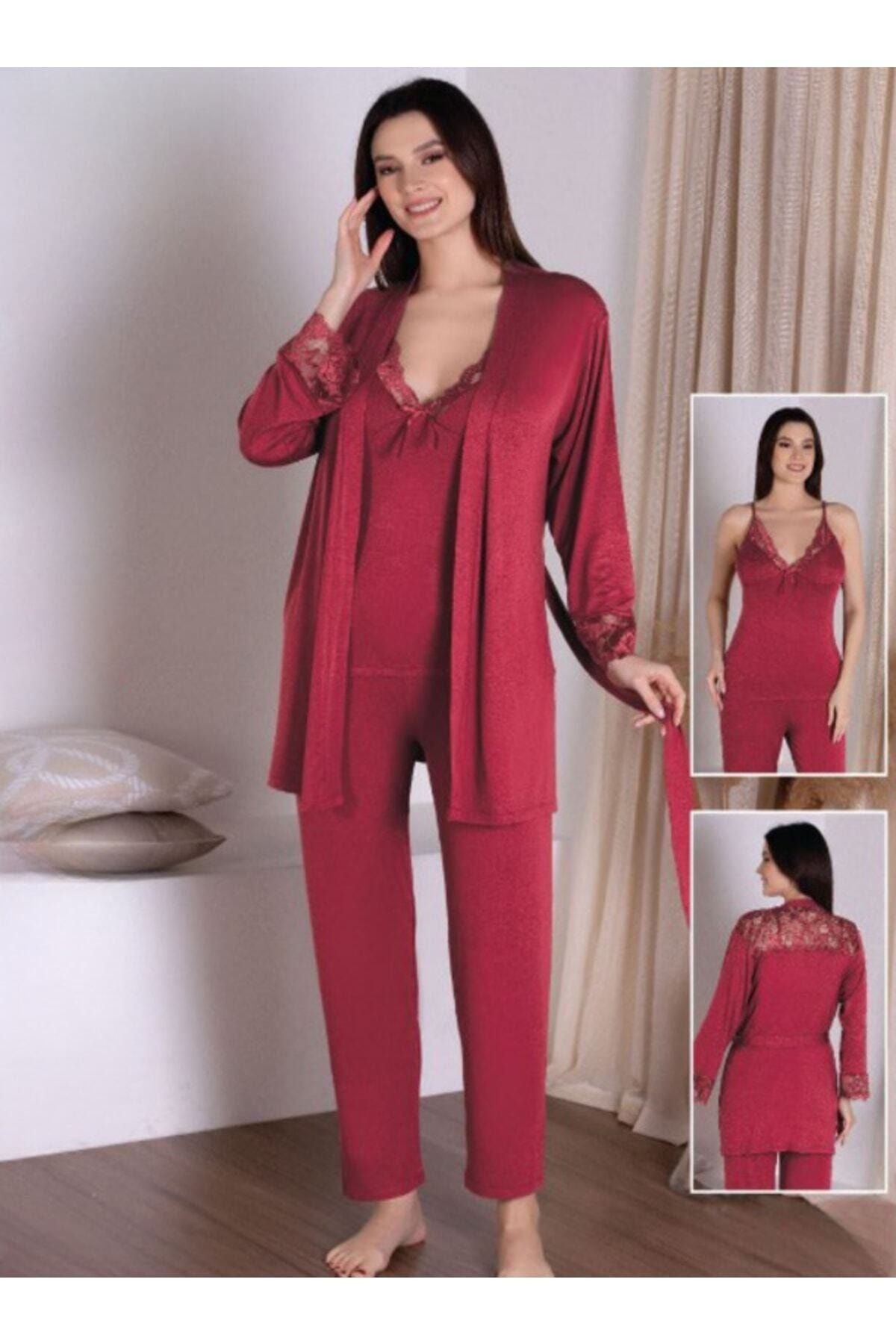 Pyjama Familya Set Halat Din 3 Piese Femeie - M