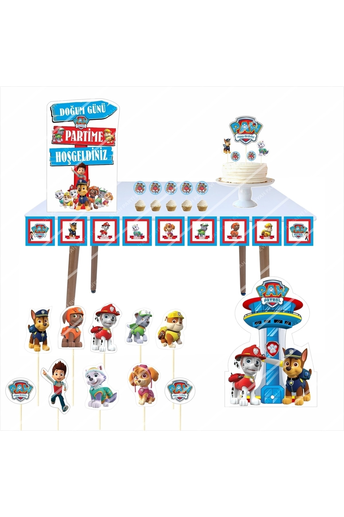 Paw Patrol Doğum Günü Parti Süsü Seti