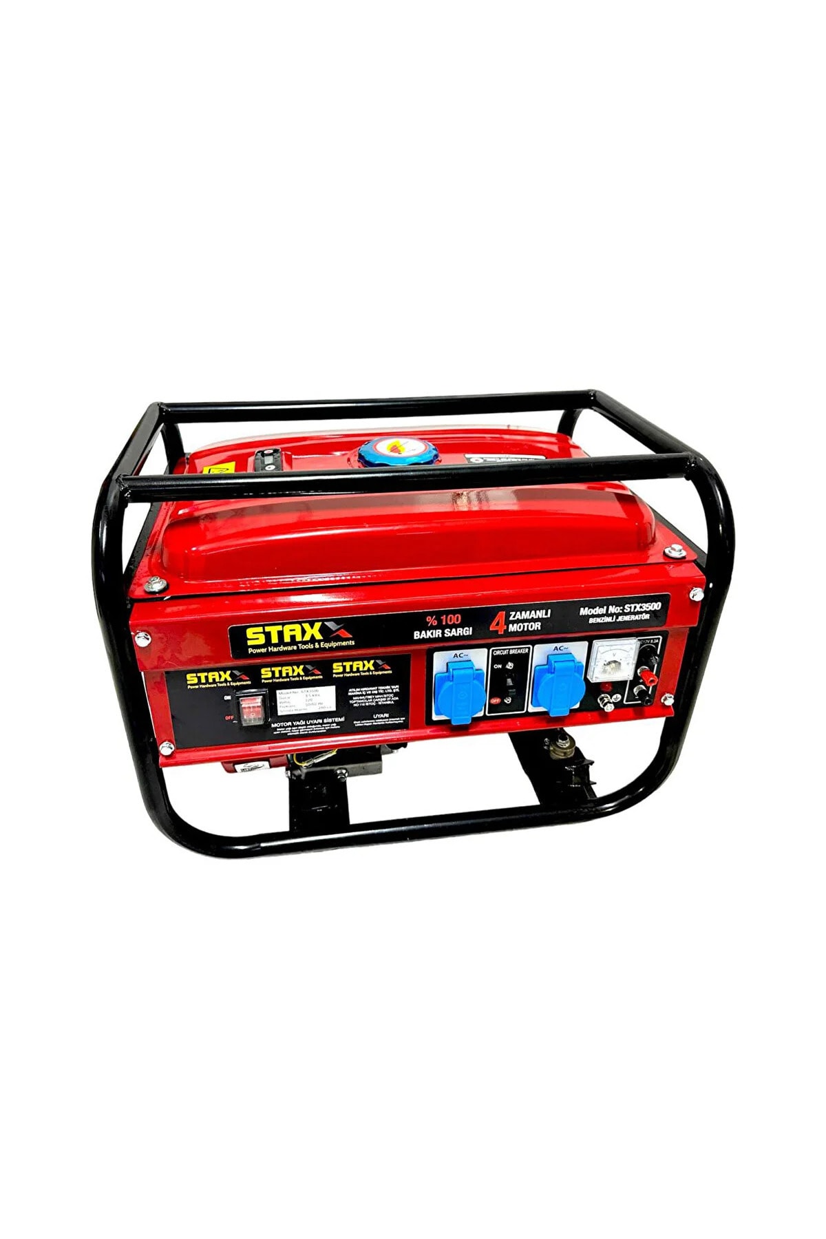 STAXX POWER Oto-Korumalı Krom Piston 4 Zamanlı %100 Bakır Sargılı 3.1 KW Bakır Sargılı Ipli Jeneratör