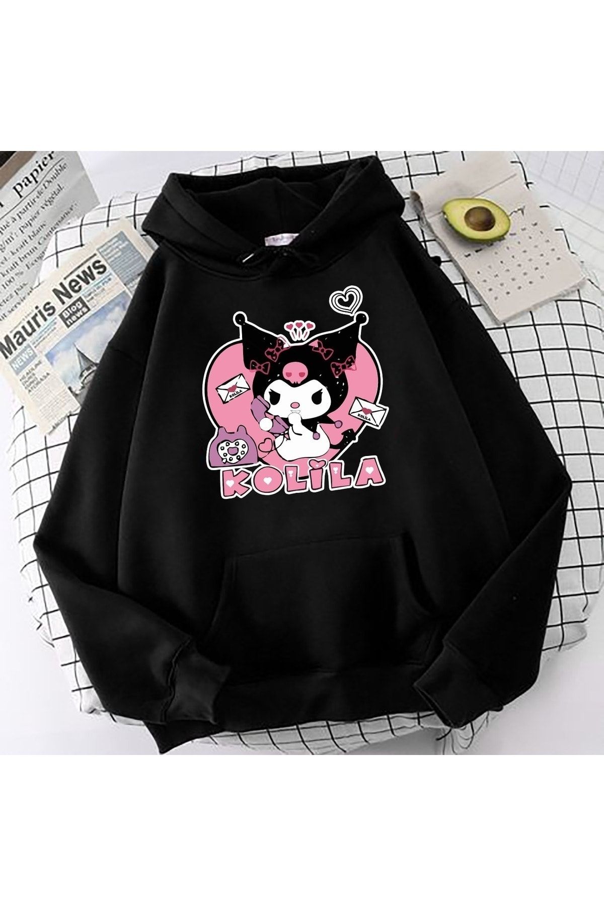 2-piece Sweatshirt and Skirt Set - Black/Kuromi - Kids