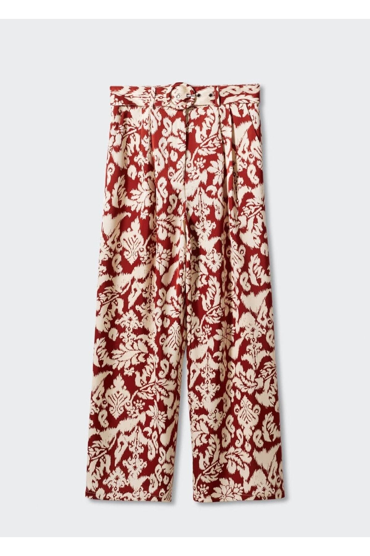 MANGO Woman-Gemusterte Palazzo-Hose 3
