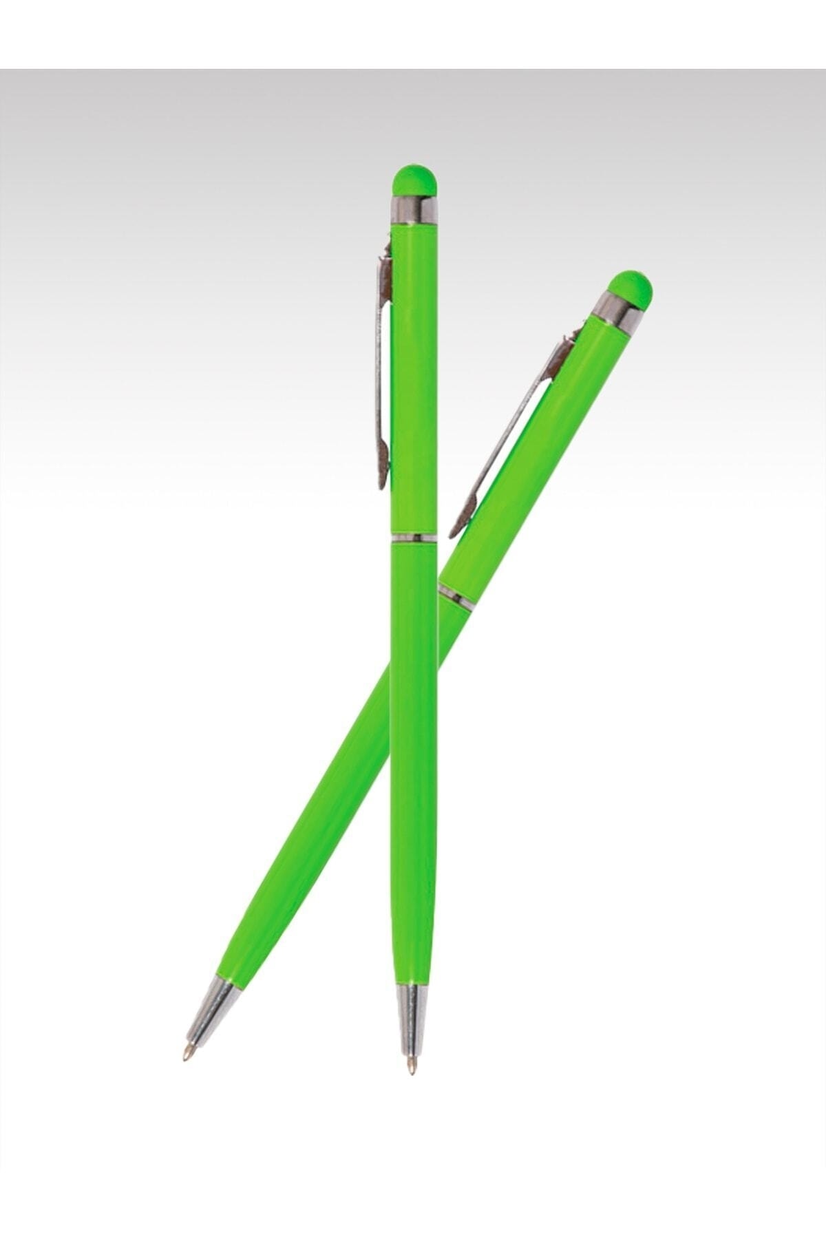 Tablet/phone Compatible Blue Ballpoint Pen with Touch Tip - Peanut Green