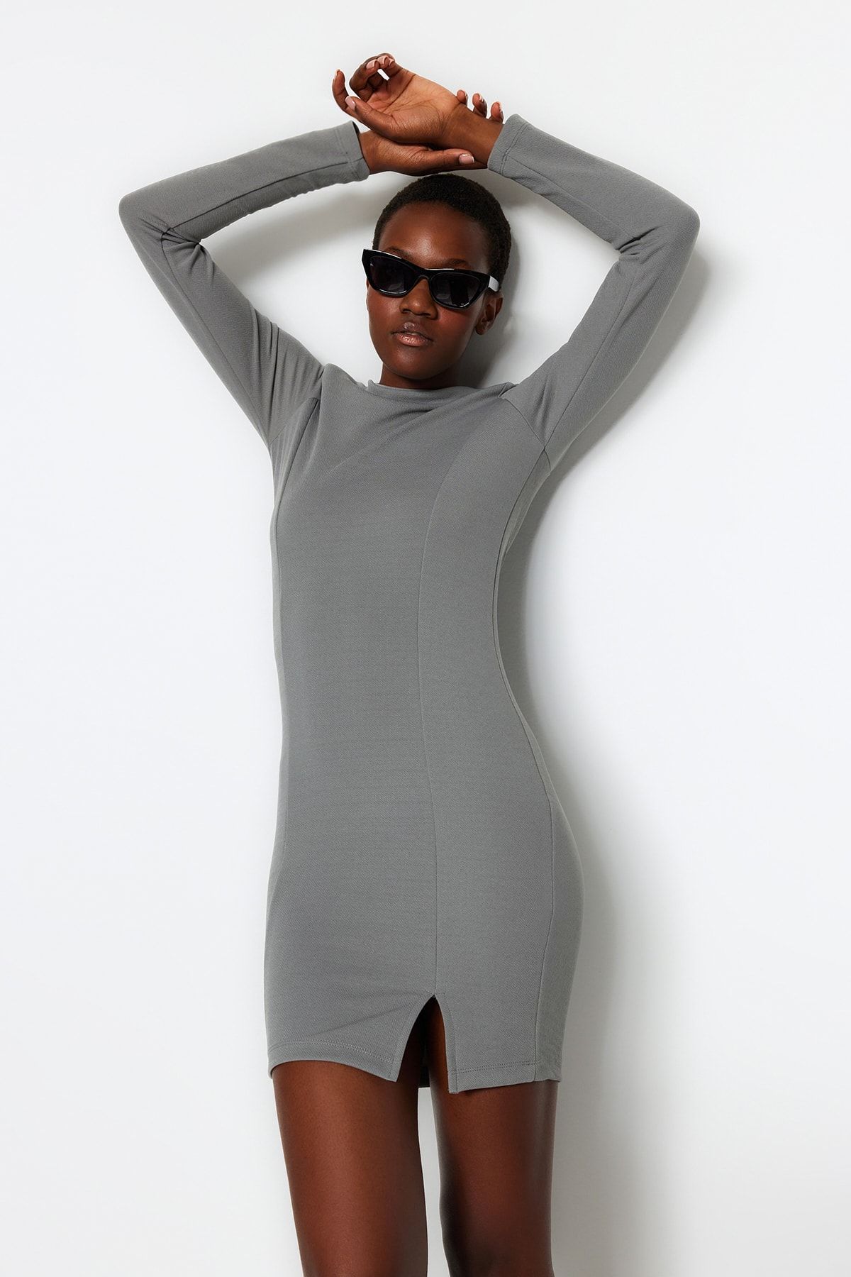 Dark grey bodycon on sale dress