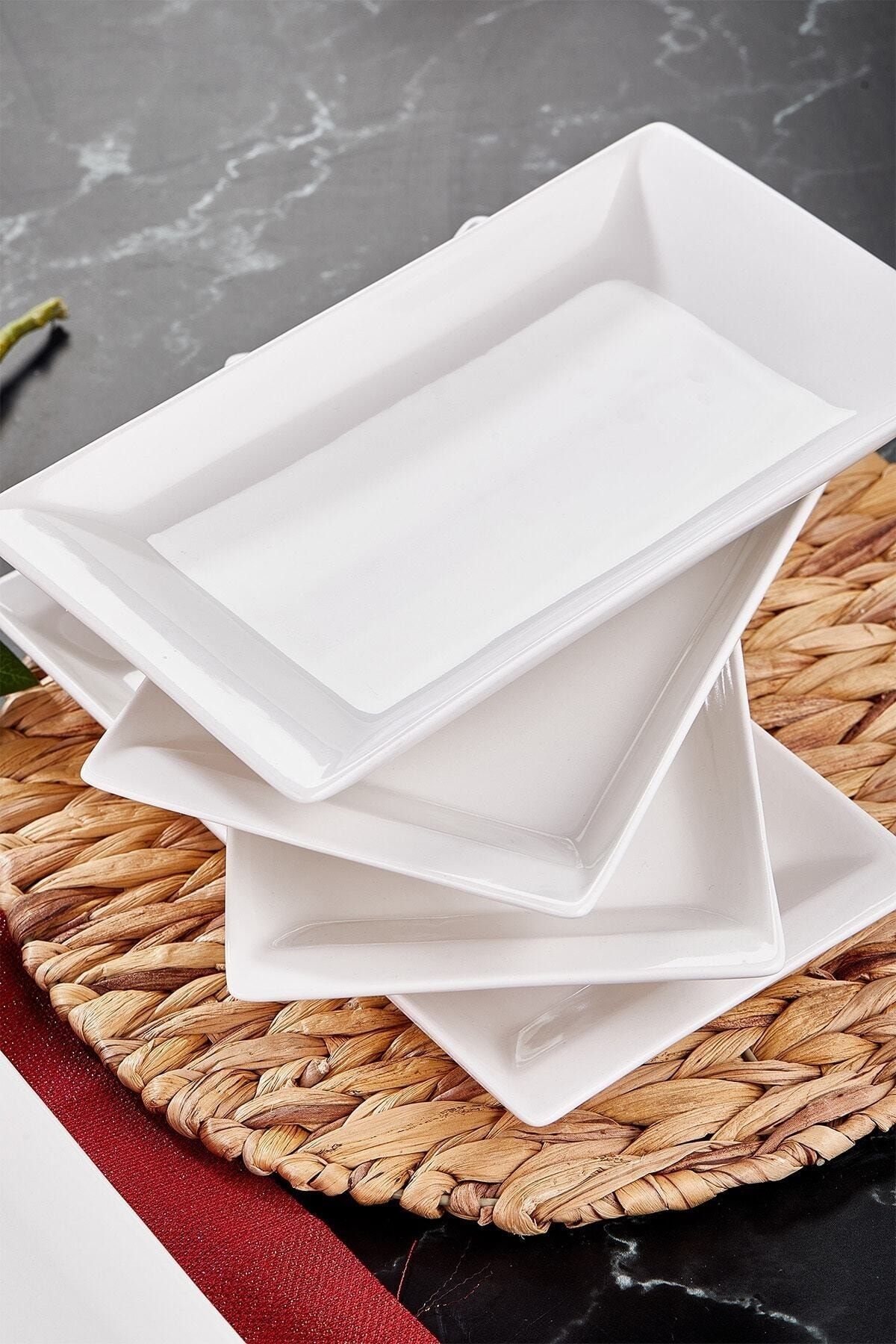 White Plastic Rectangular Platter