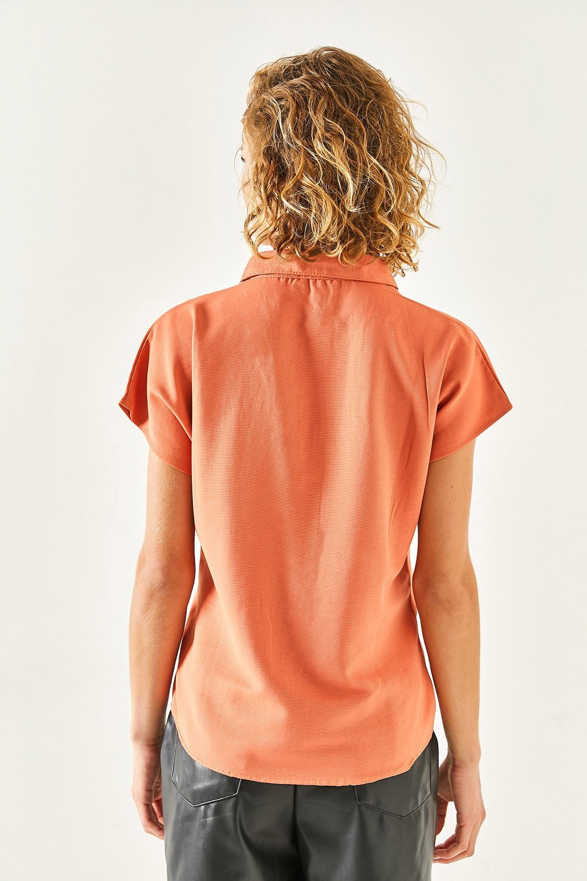 Olalook-Women's Onion Shell Bat Linen Blended Shirt GML-19000612 7