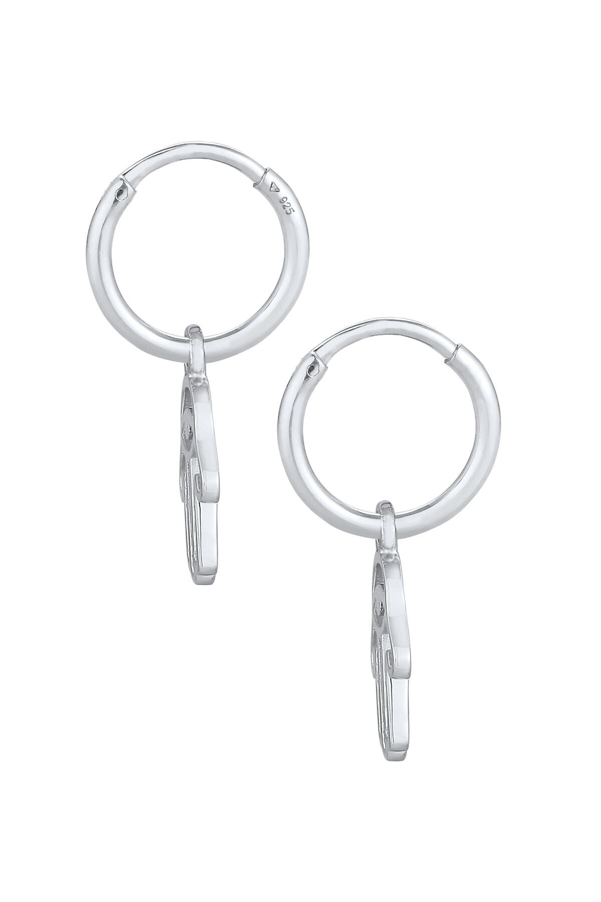 ELLI-Ohrringe Creolen Fatimas Hand Schutzsymbol 925 Silber 3