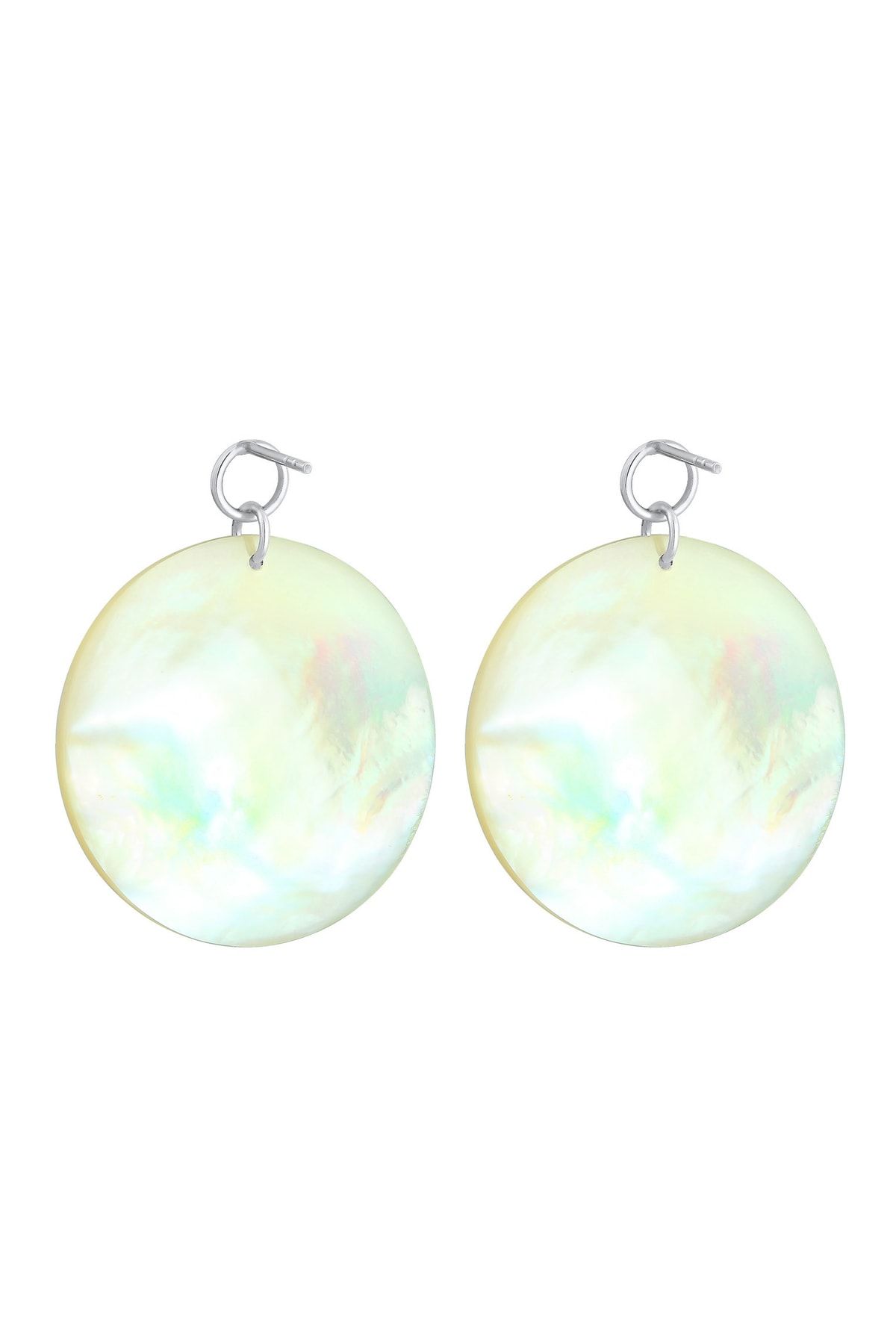 ELLI-Ohrringe Hänger Perlmutt-Plättchen Schimmernd 925 Silber 4