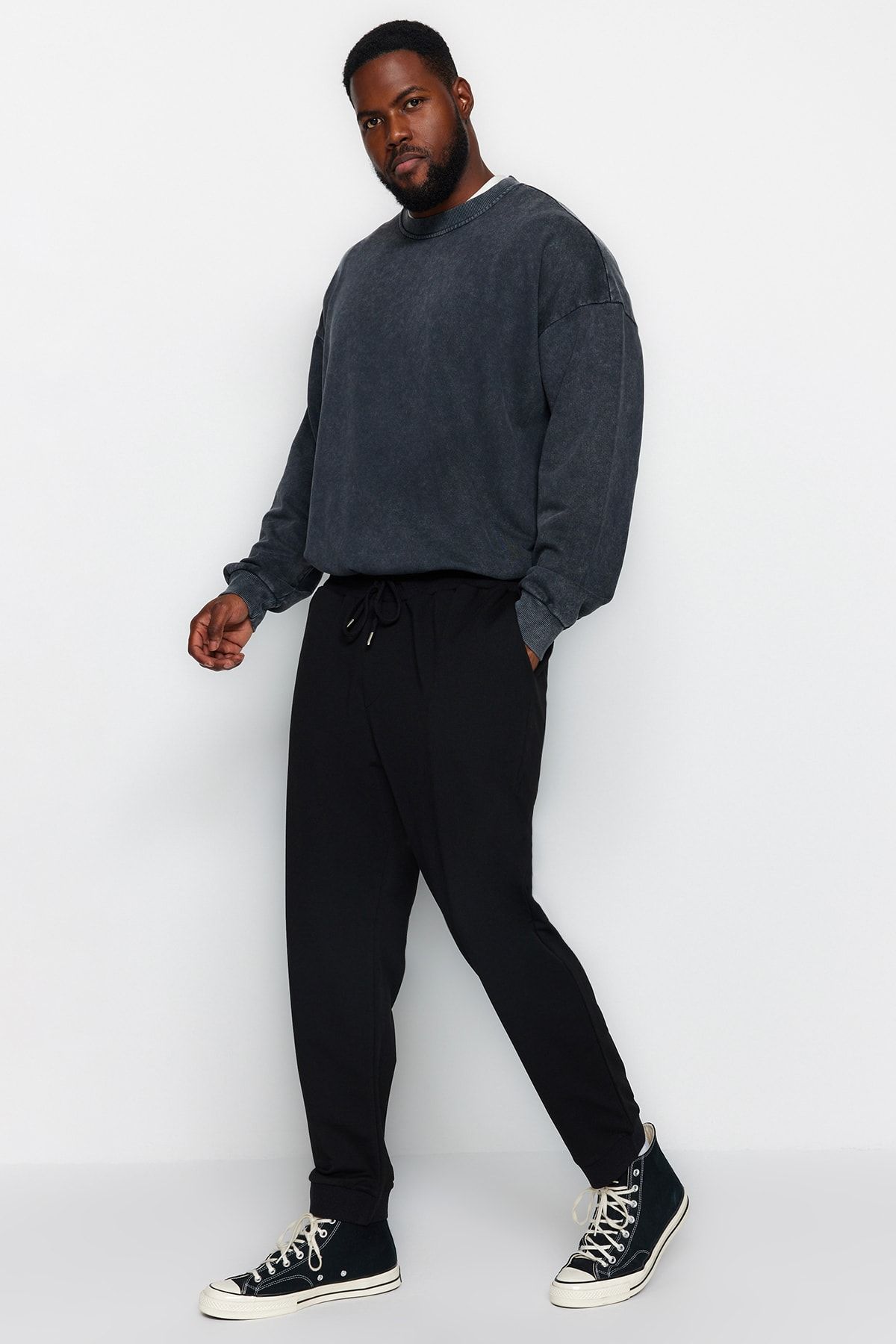 Trendyol Collection Black Men's Plus Size Regular/Normal Fit