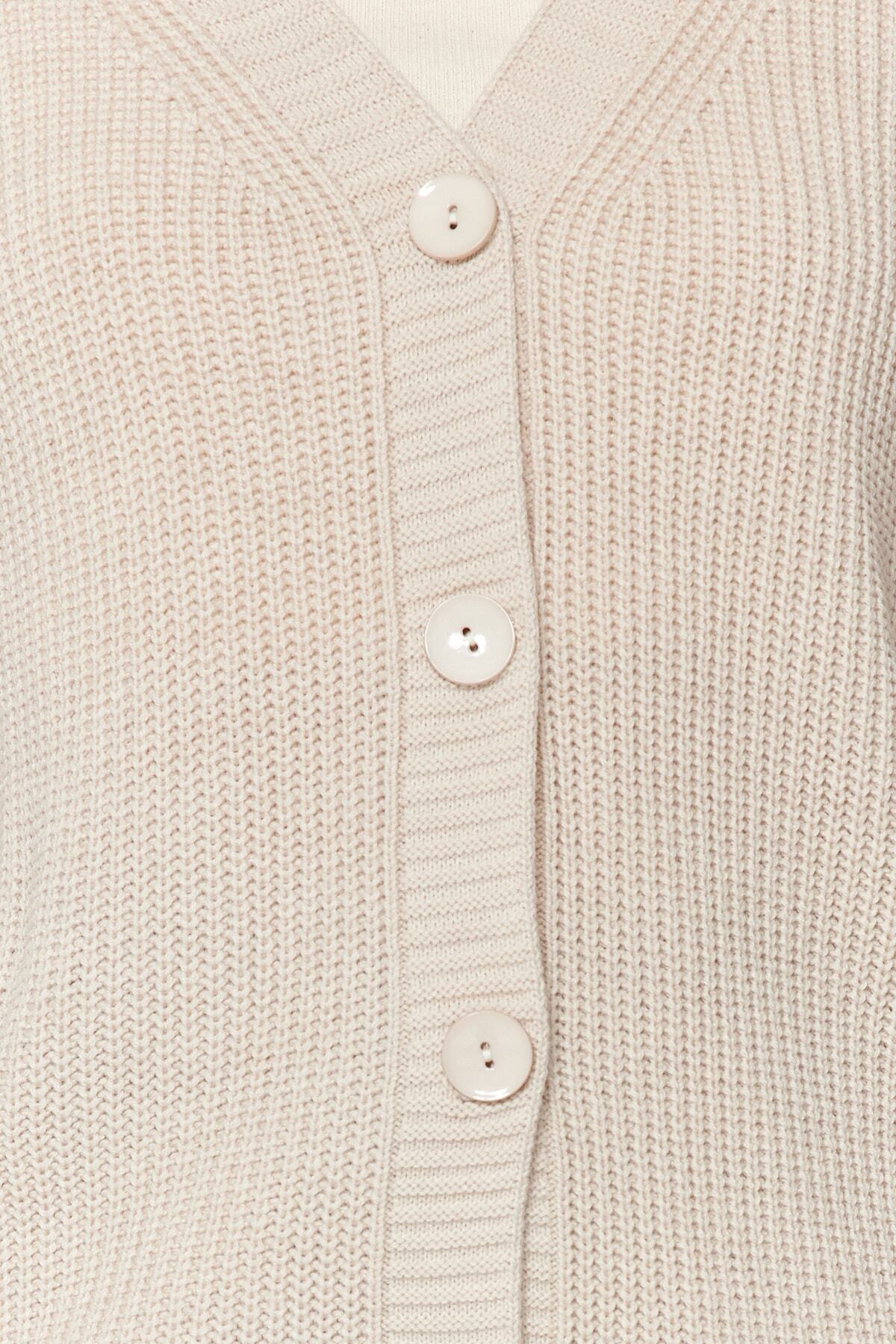 Trendyolmilla  Taş Basic V Yaka Triko Hırka TWOAW24HI00383 - Görsel 3