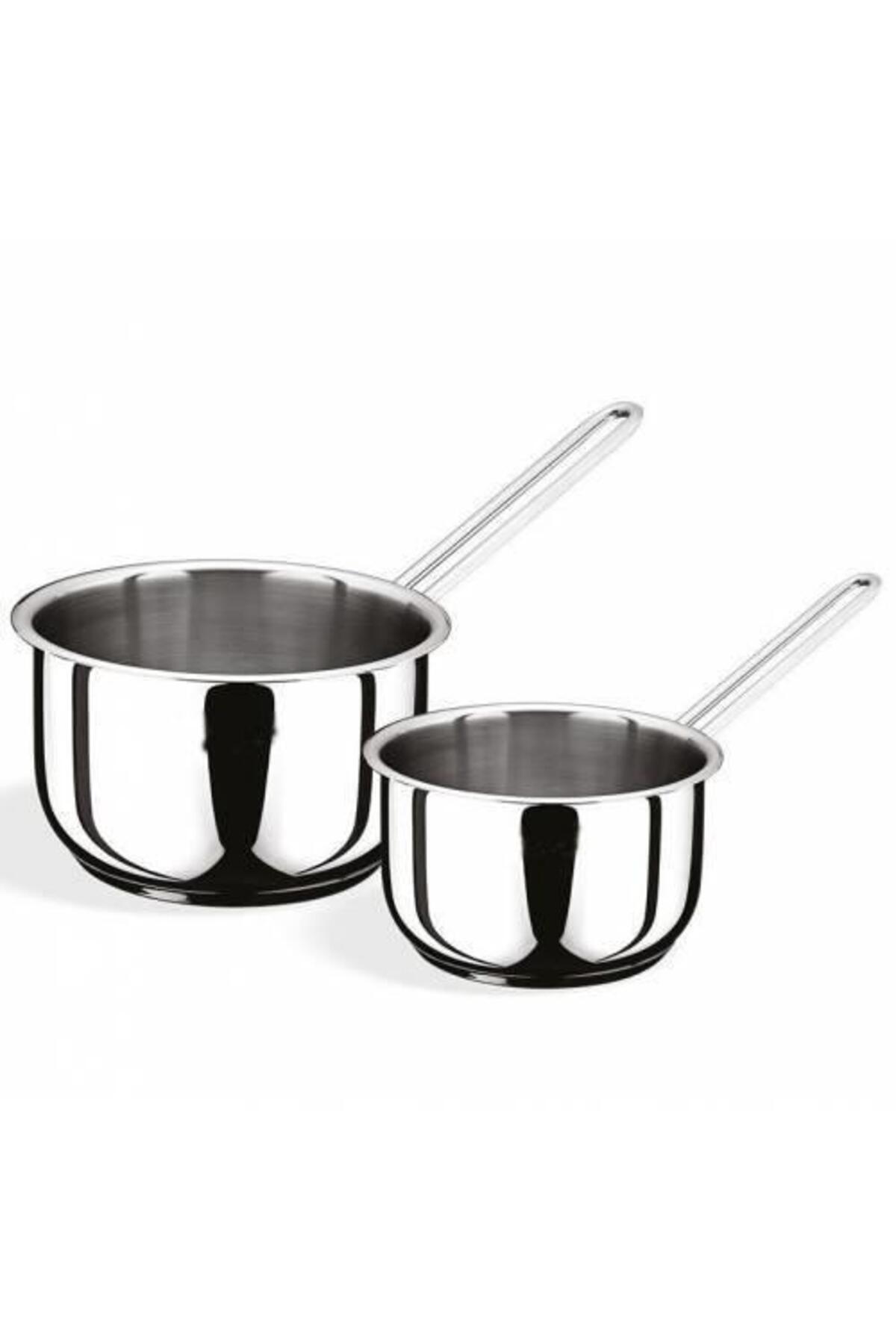 abnturk 1 adet 12cm 18/10 Çelik Sütlük-Sos Tavası 304 kalite Paslanmaz Çelik Yemek Isıtma Yumurta haşlama