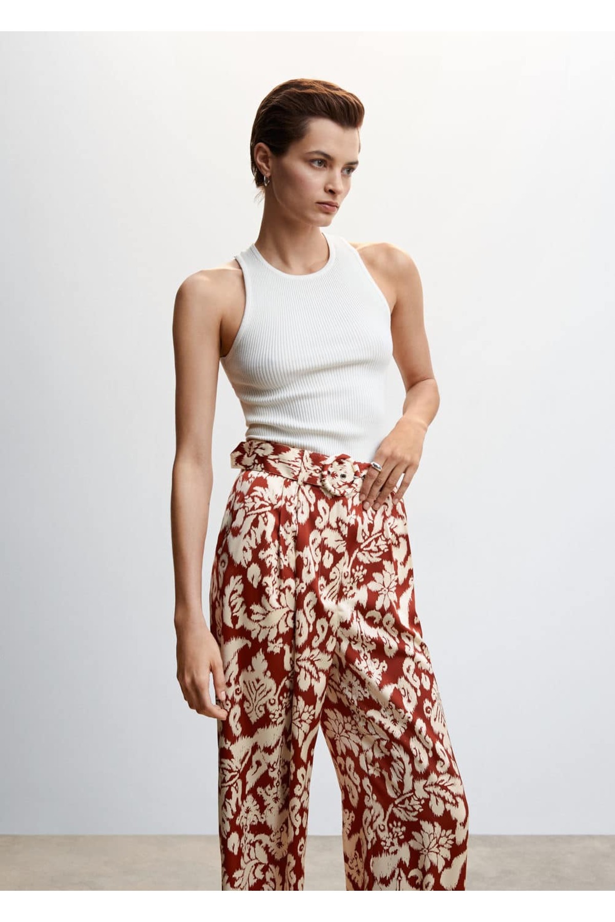 MANGO Woman-Gemusterte Palazzo-Hose 22