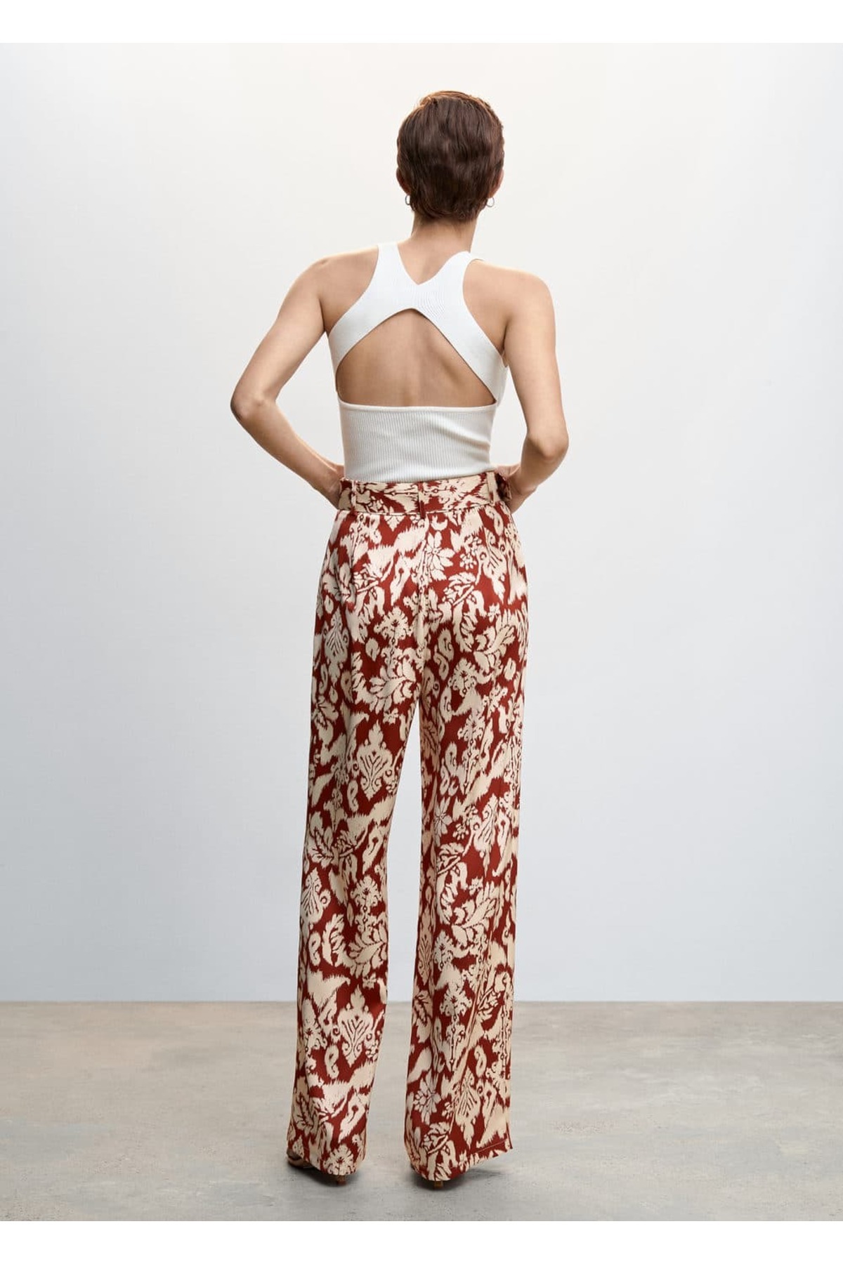MANGO Woman-Gemusterte Palazzo-Hose 16