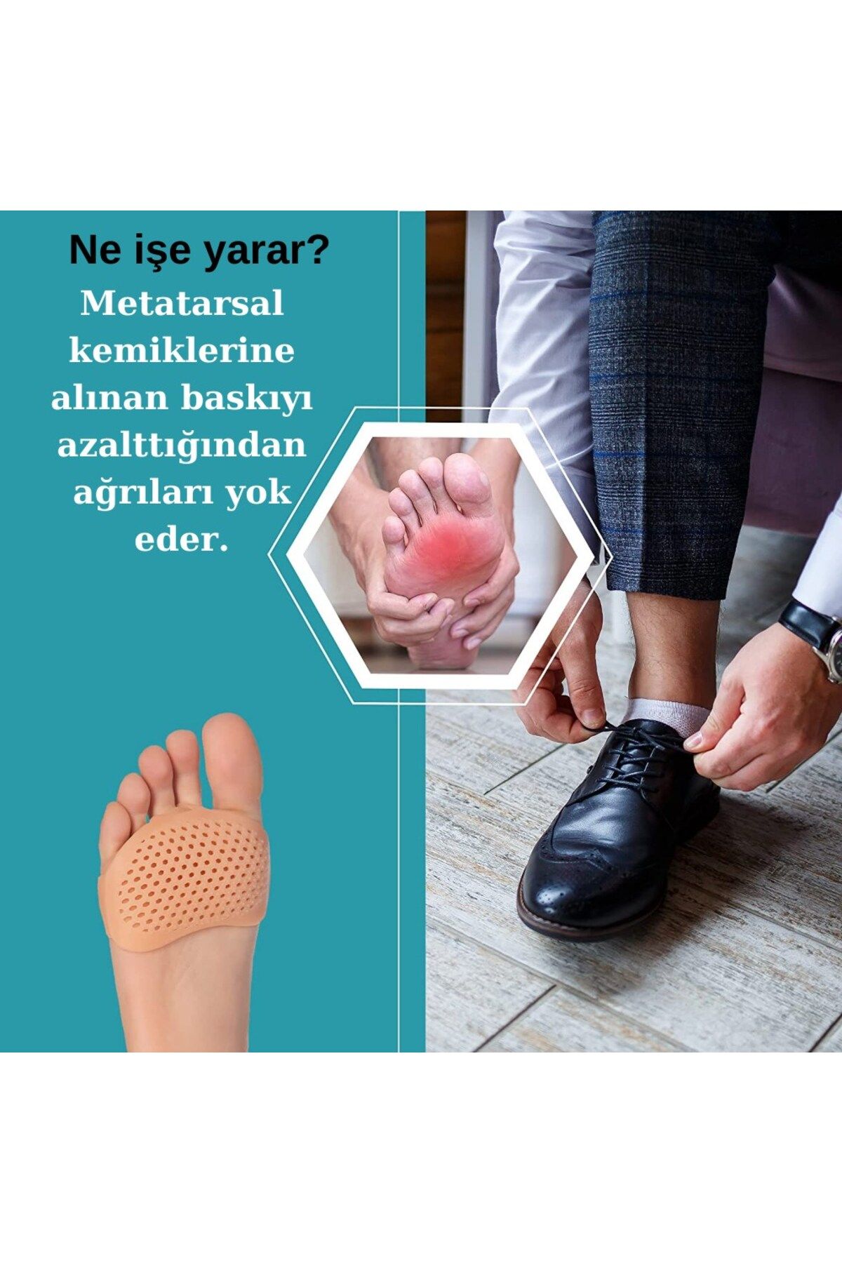 Grau-Silicone Metatarsal Pad to Prevent Underfoot Pain (Comb Bone), Calluses and Wounds 4