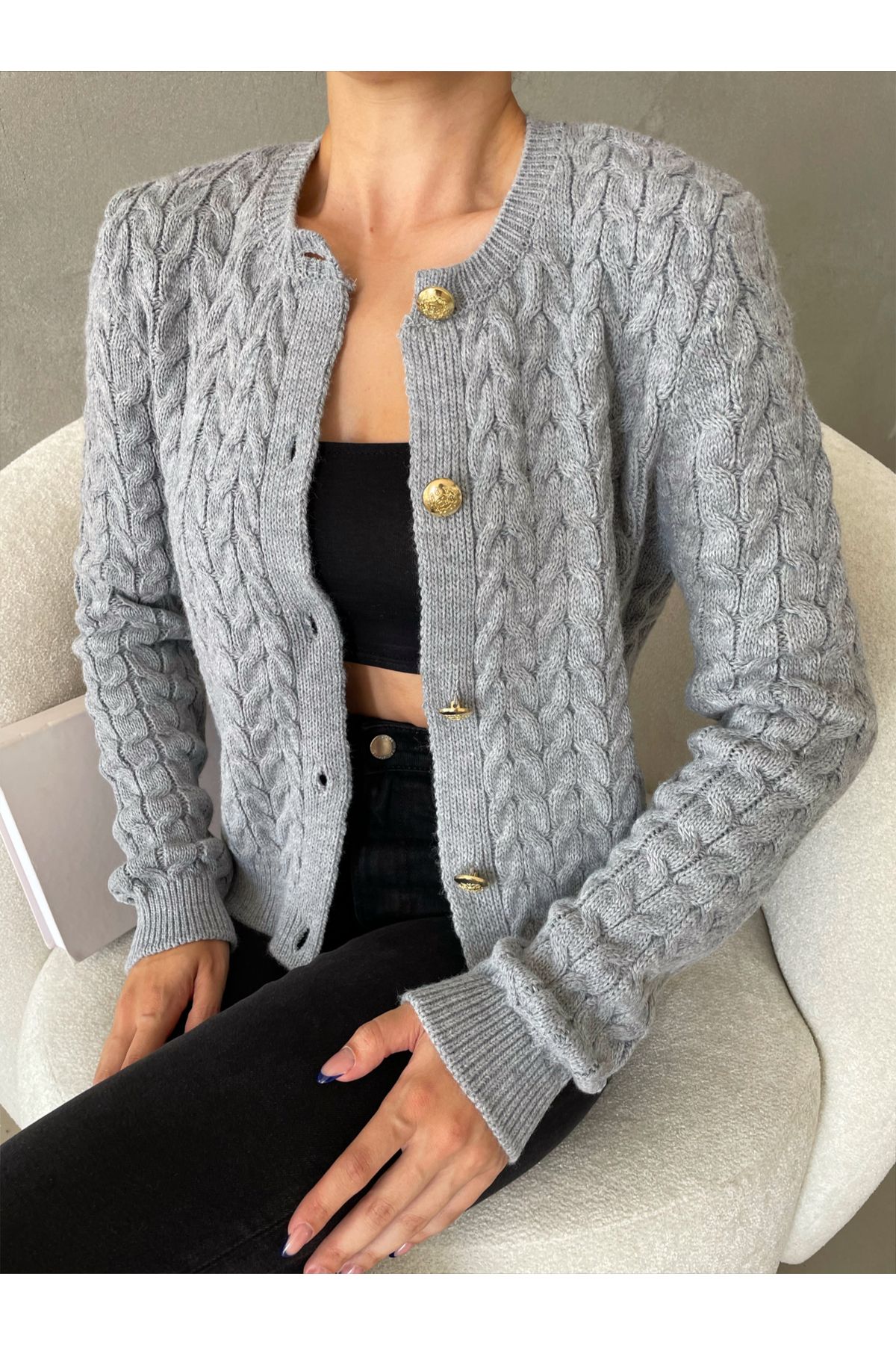 Gray cardigan womens deals