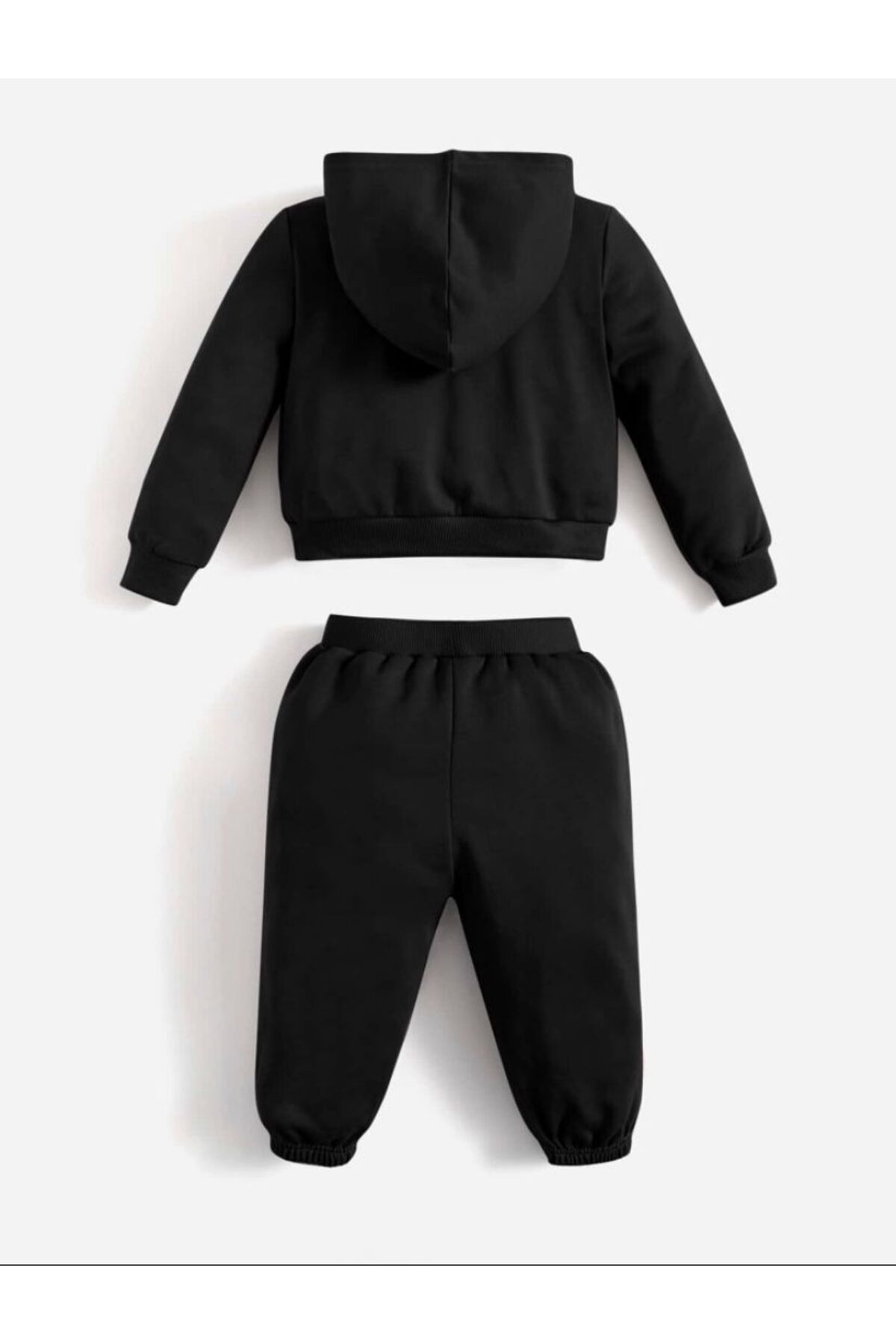 MORN NG K DS Children s Black Hooded Zippered Sweatshirt Tracksuit
