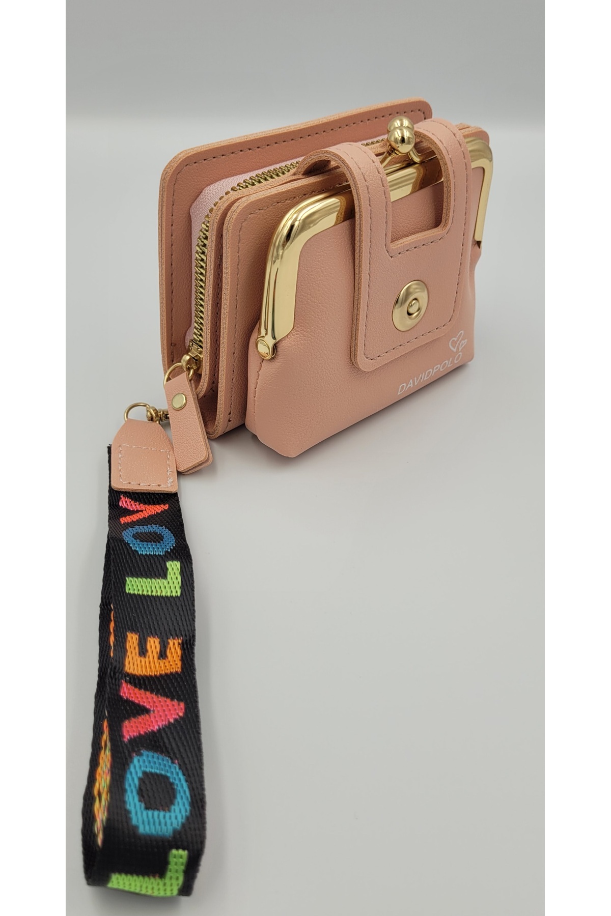 Kırase Women's Imported Powder Multiple Compartment Chic Money Wallet with Pink Pockets