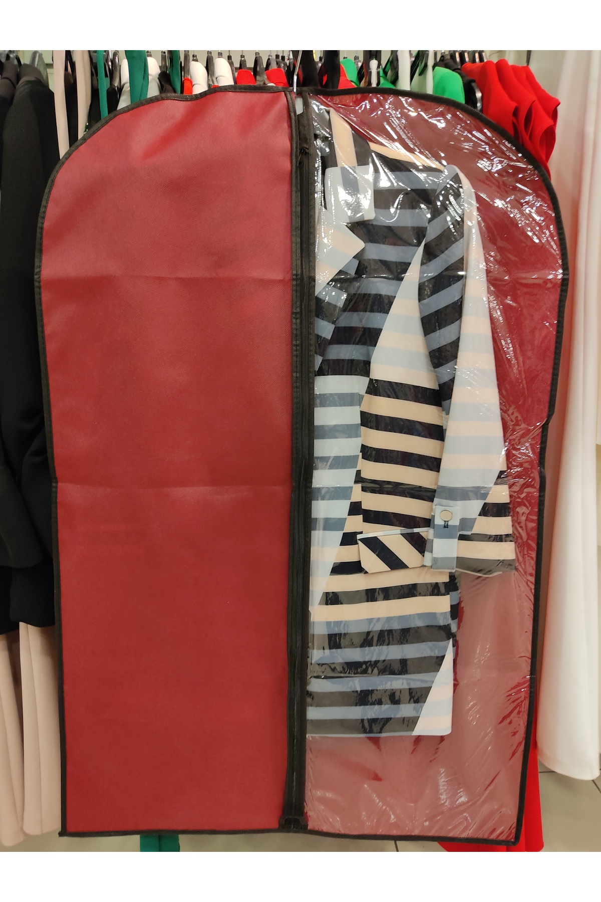 Takım Elbise Kılıfı, Taşıma ve Koruyucu Hurç-Gamboç 64x100 cm, Bordo Renk