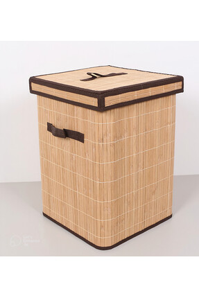 Mylamp Doğal Bambu Kirli Çamaşır Sepeti 32x32x45 cm.