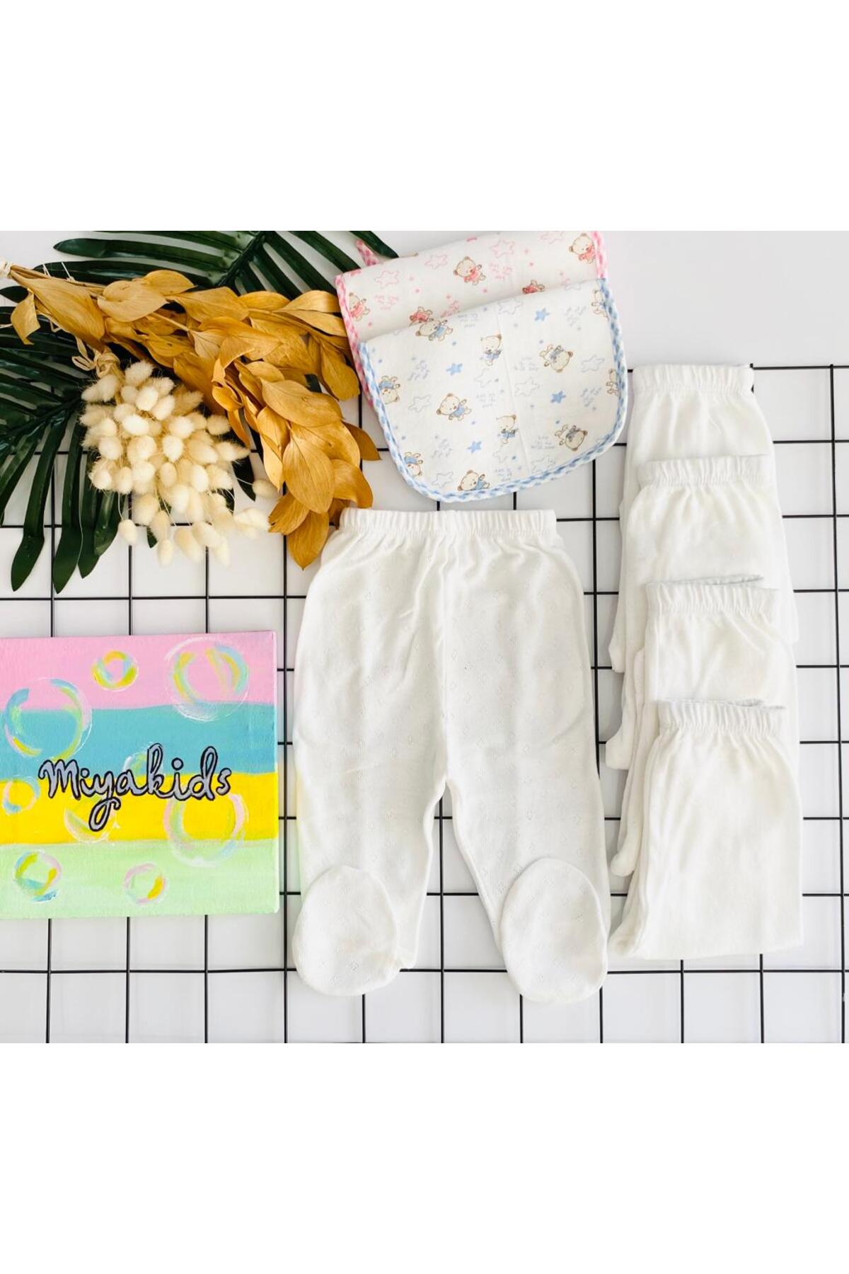 newborn unisex jacquard 4 seasons single bottom 5 piece set bib gift cotton