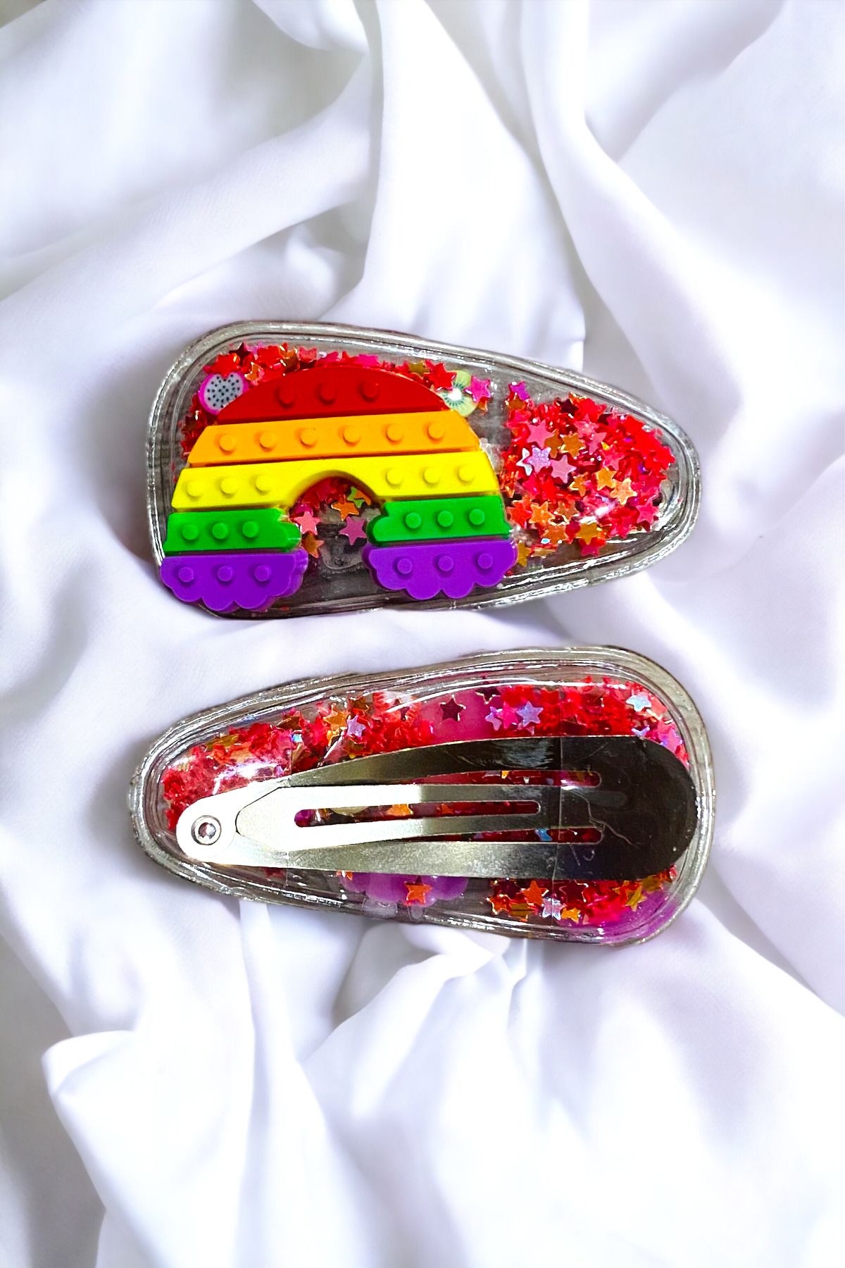 AYMETA TİCARET-Set of 2 Sequined Figured Snap Snap Buckles 3