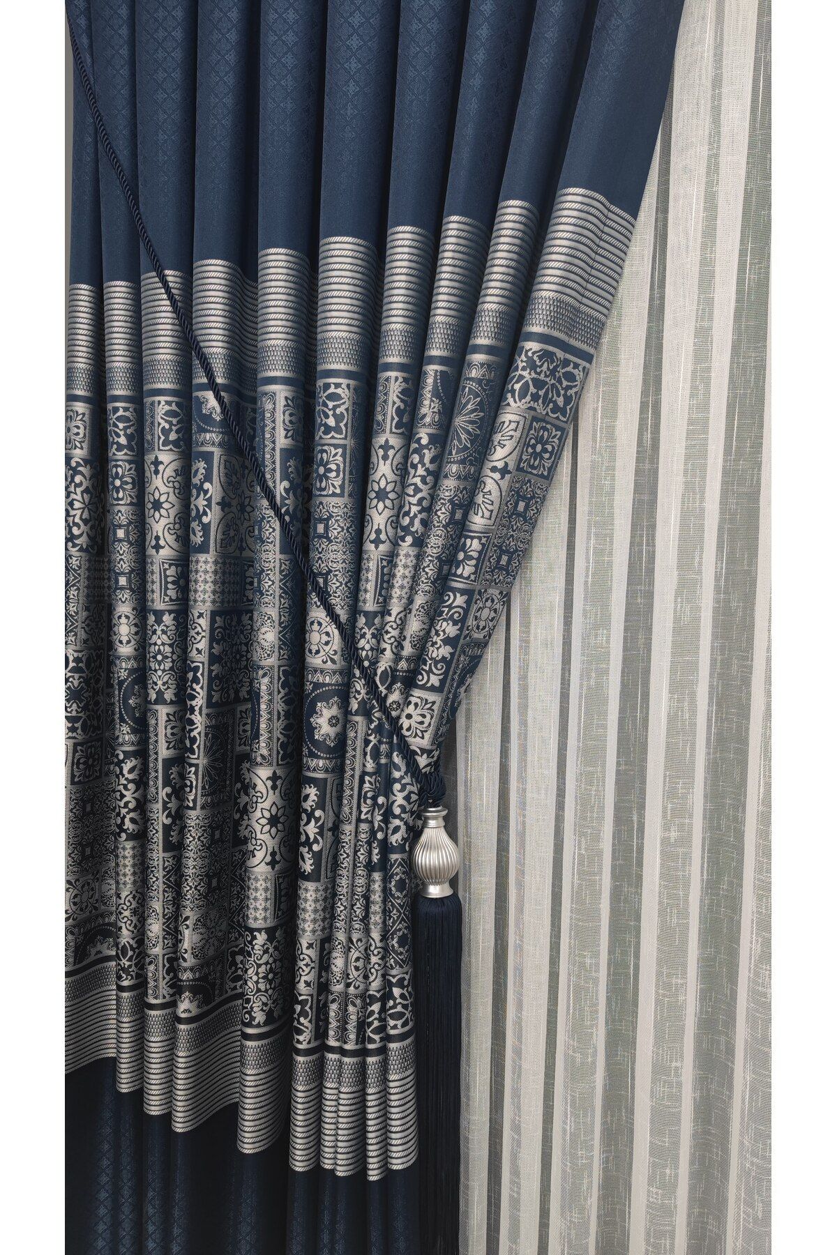 Navy and grey curtains best sale