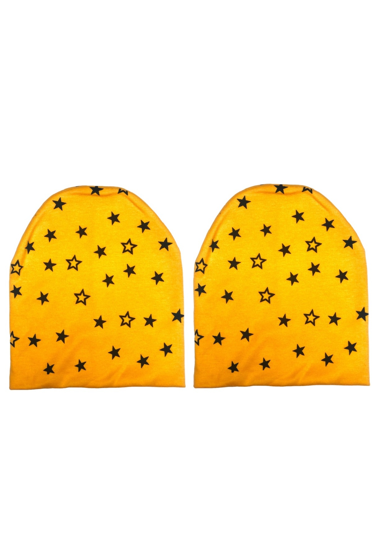 DOUBLE LAYERED COTTON COMBED COTTON STAR PRINTED 2PCS BABY KIDS HAT BEANIE