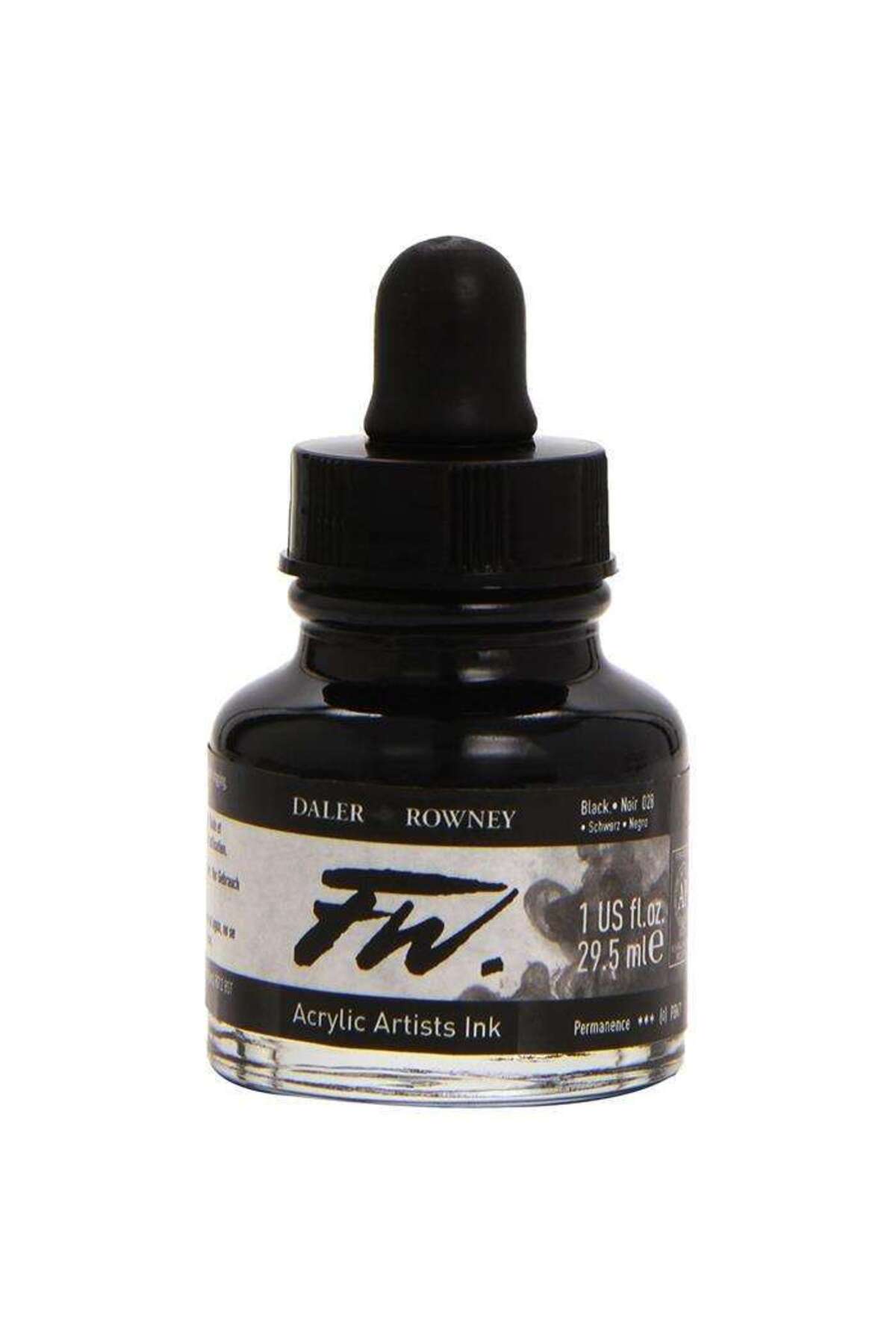 Daler Rowney FW Ink Likit Akrilik 29,5 ml Black (India) 2756