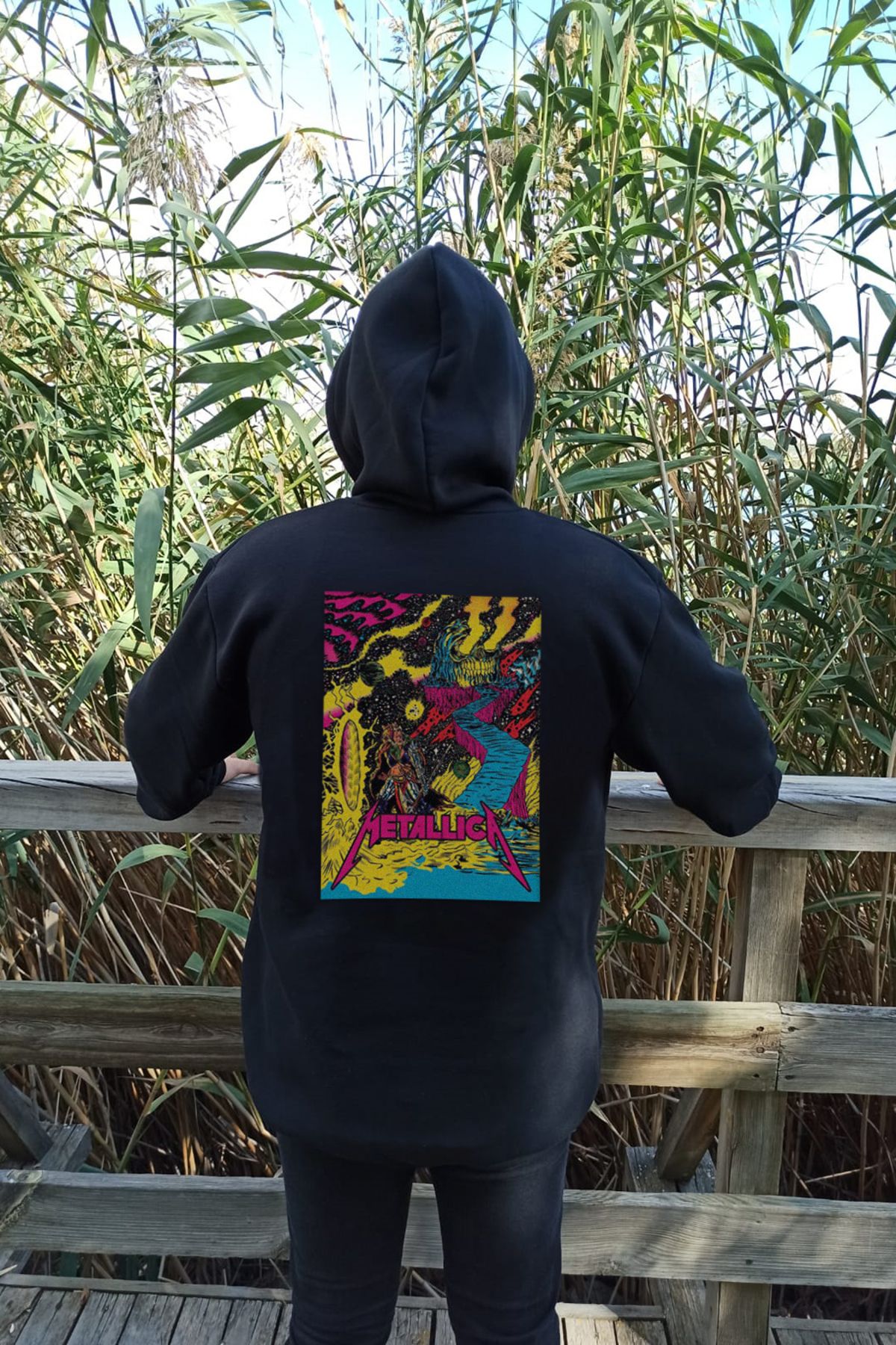 Wolfers Outdoors Metallica Design Printed Winter Oversize Hooded