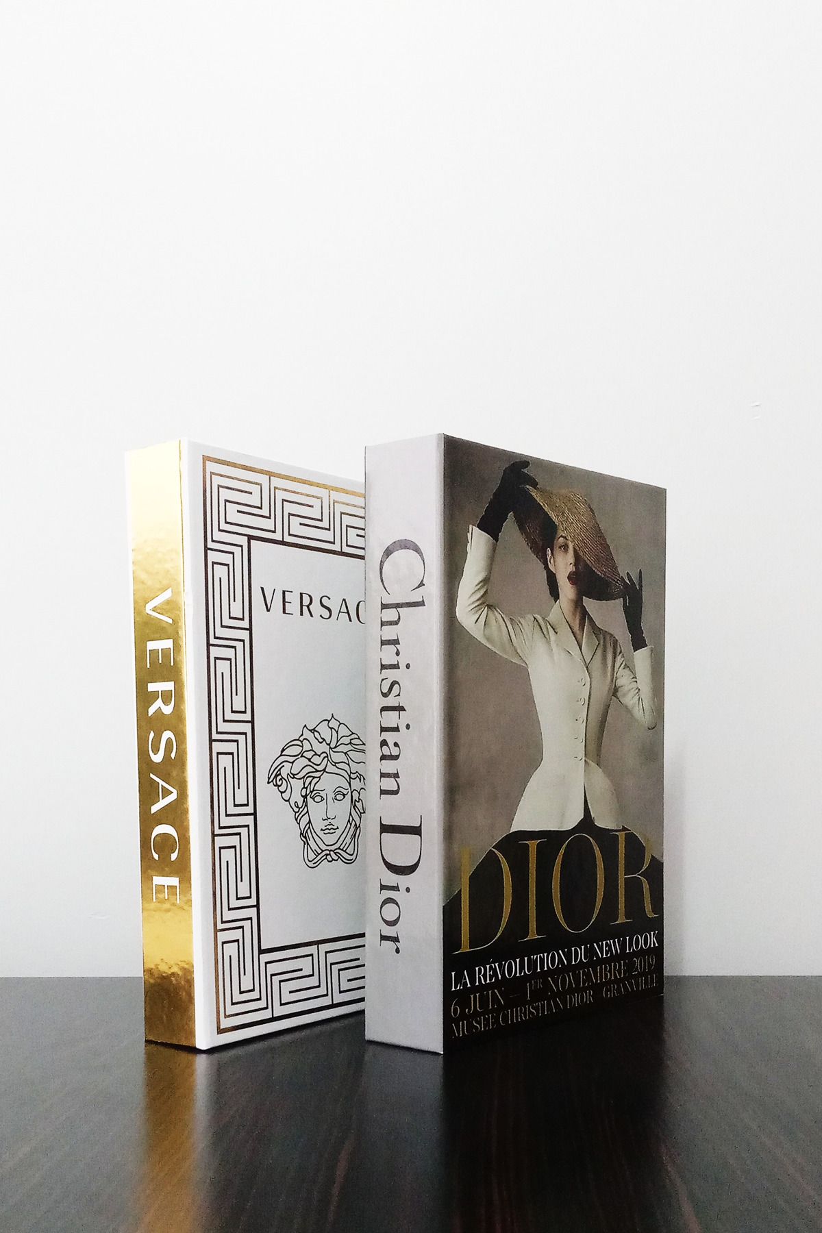 BayCazip 2 Pack Decorative Book Box Look Versace Gilded Dior Hat Woman Themed