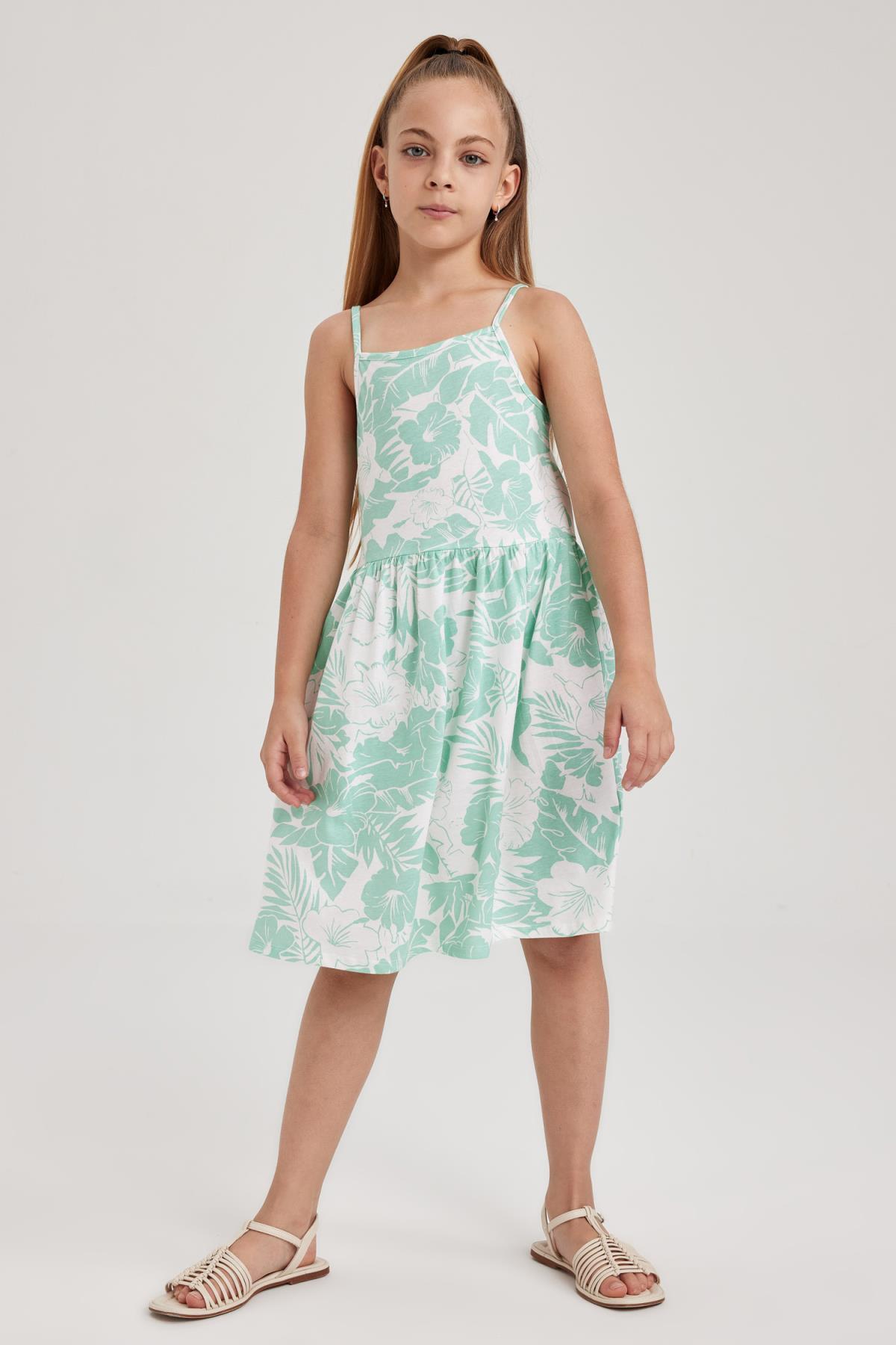 لباس مجلسی دخترانه سبز دفکتوDefacto | B0674A823SM اورجینال - تصویر 2