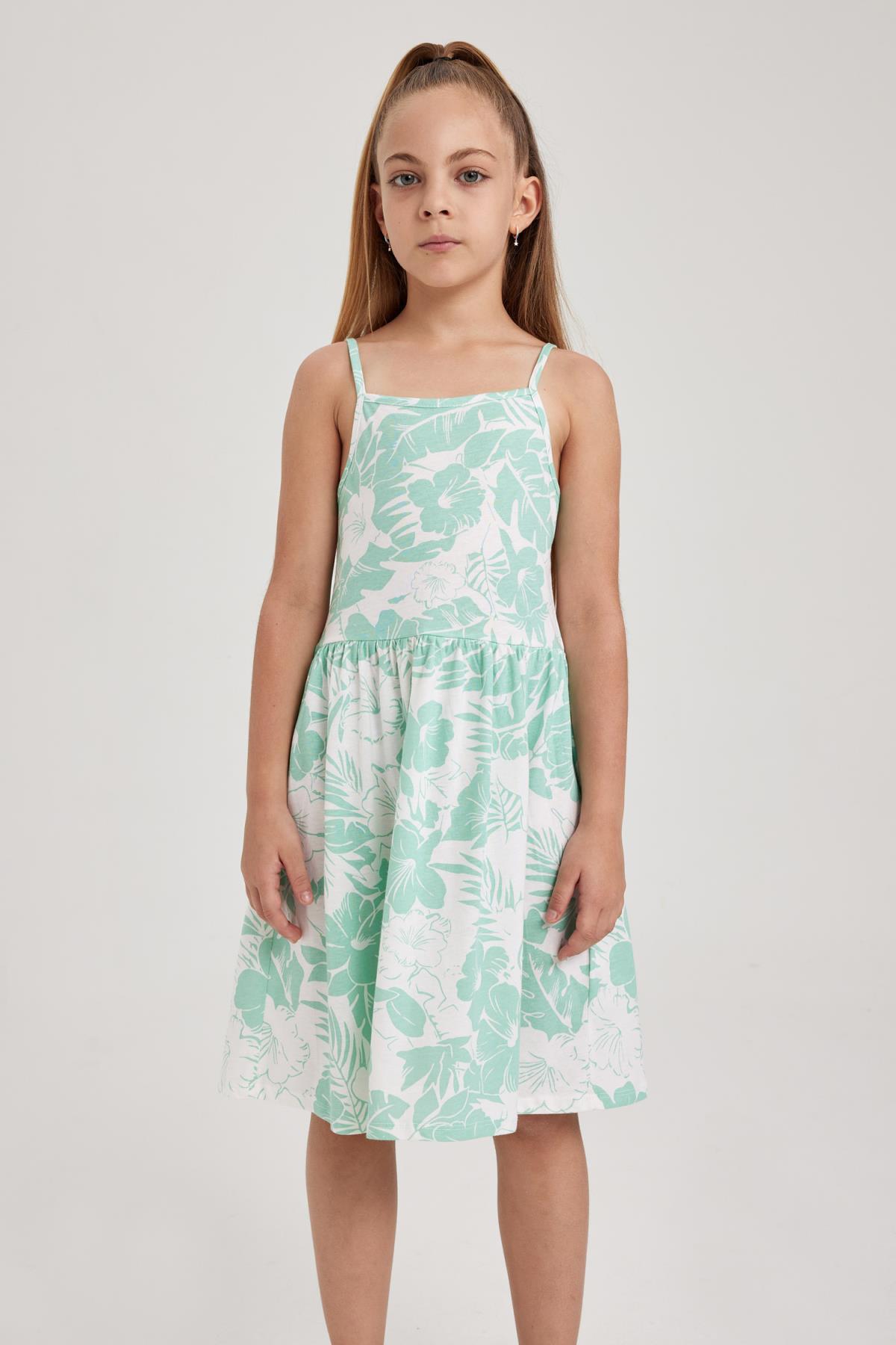 لباس مجلسی دخترانه سبز دفکتوDefacto | B0674A823SM اورجینال - تصویر 4