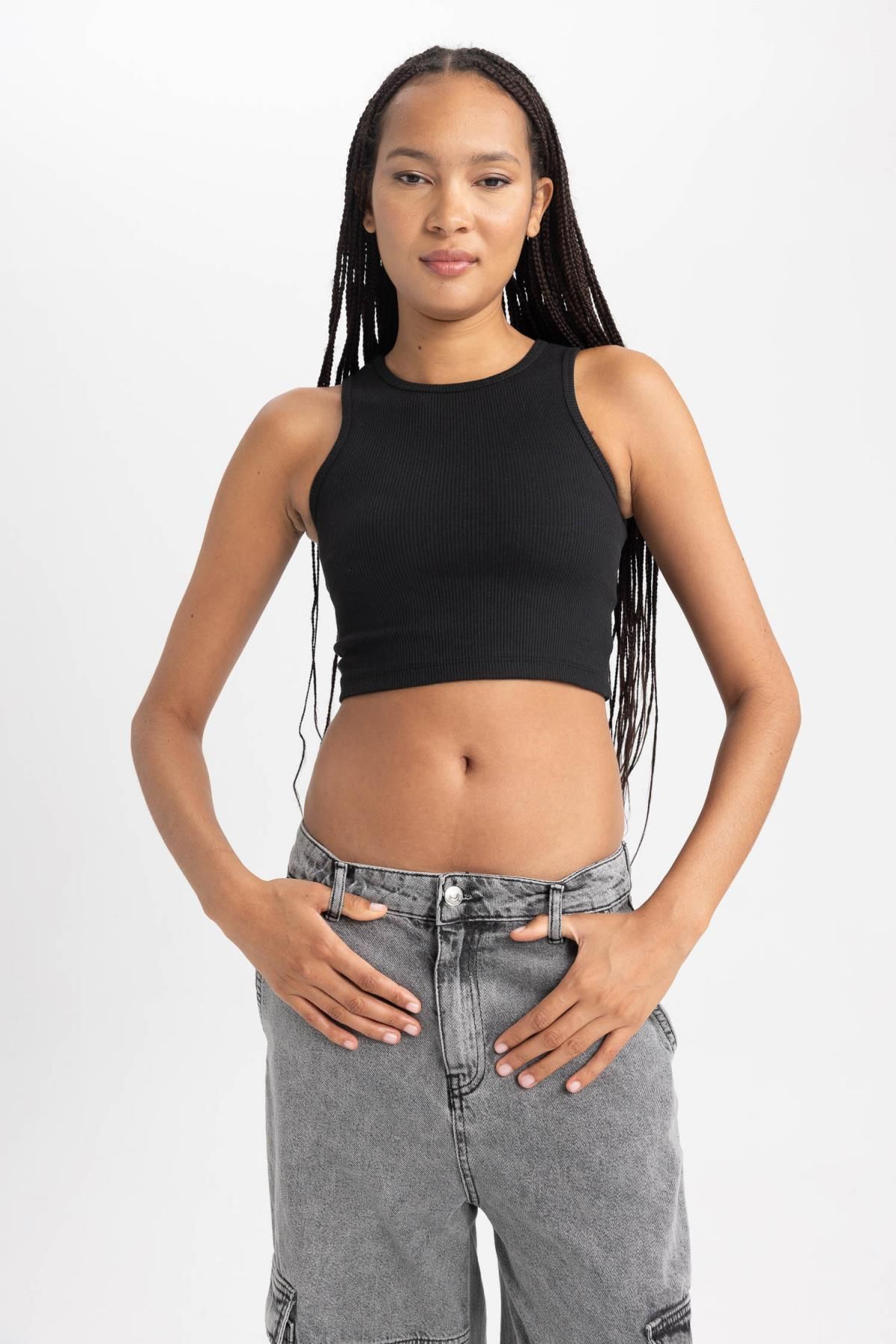 DeFacto Dopasowany Krój Halter Neck Sportowiec Kobieta - S