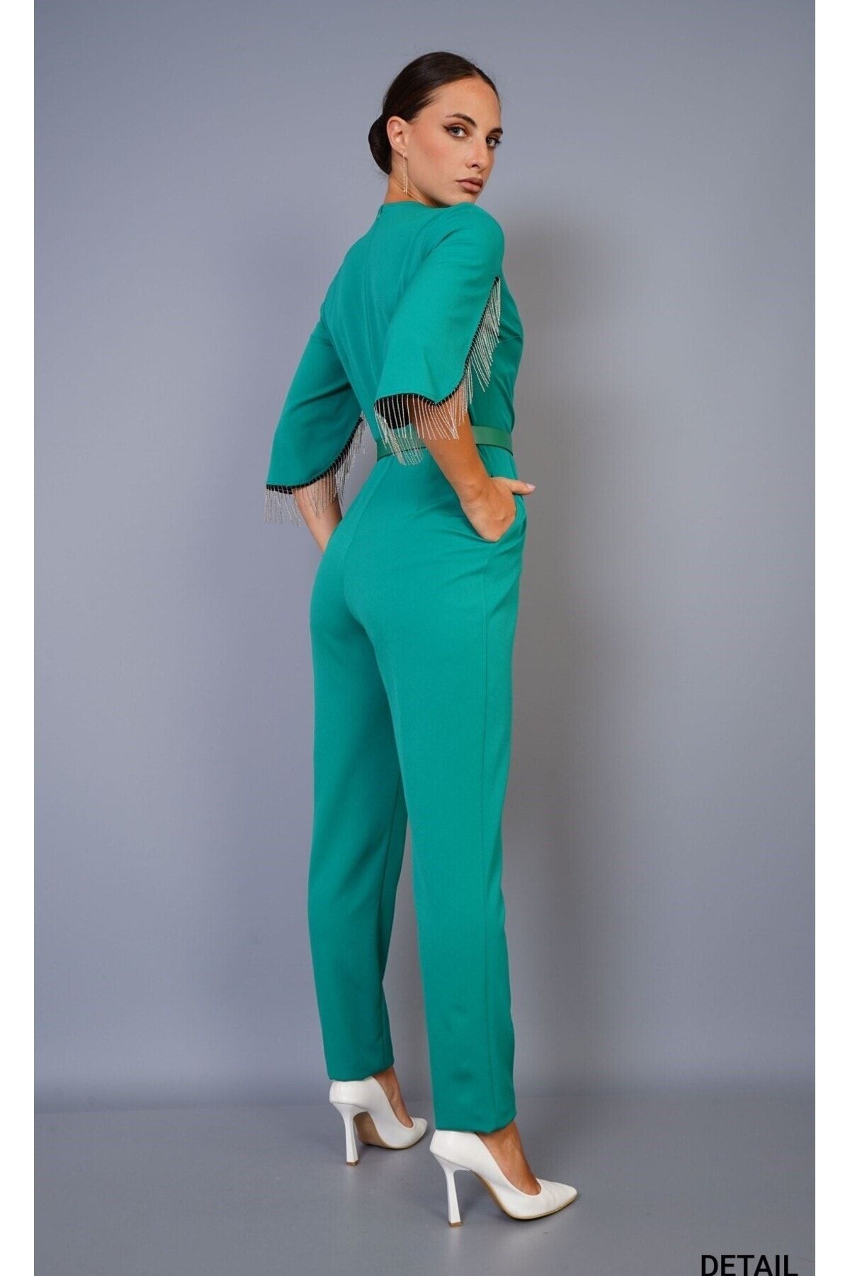 Teal green jumpsuit clearance