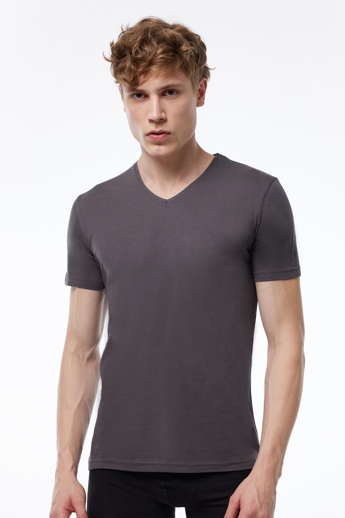 Dark grey v on sale neck t shirt