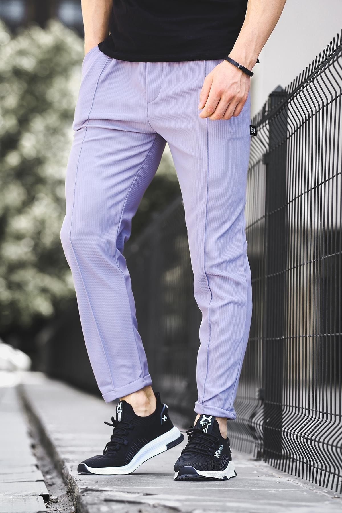Purple track pants men sales