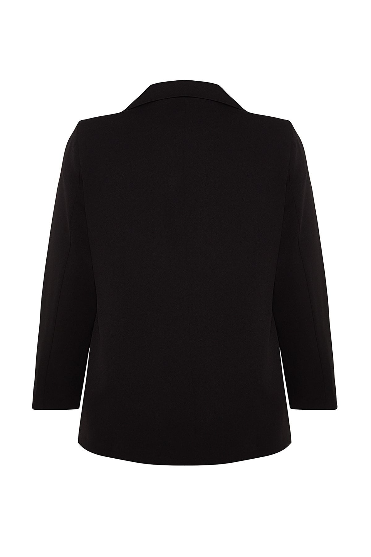 Trendyol Curve-Černá tkaná bunda Blazer s dvojitým zapínáním TBBSS22CE0180 8