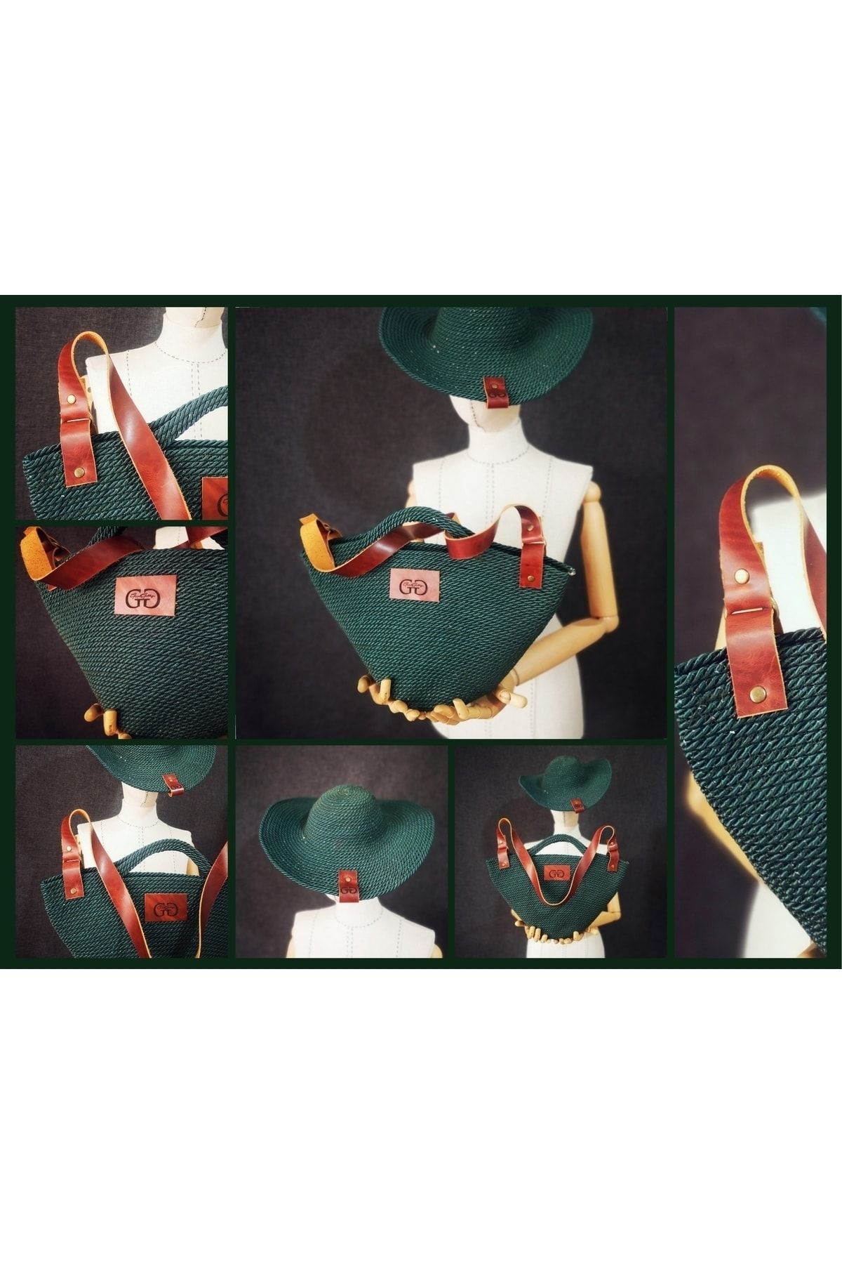 GGART Women's Design Handmade Shoulder Bag Hat Set