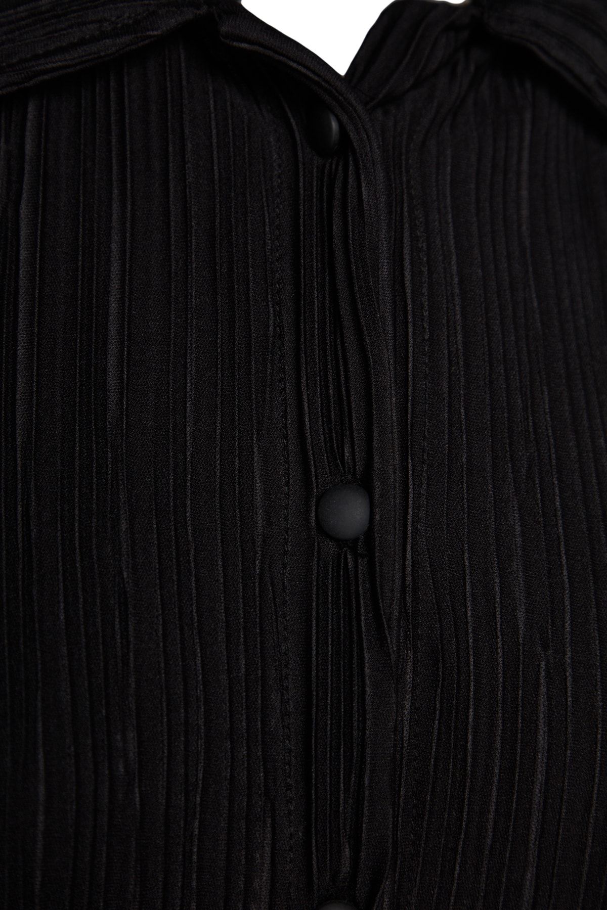 Trendyol Collection-Black Pleated Regular Buttoned Knitted Top and Bottom Set TWOAW24AU00073 7